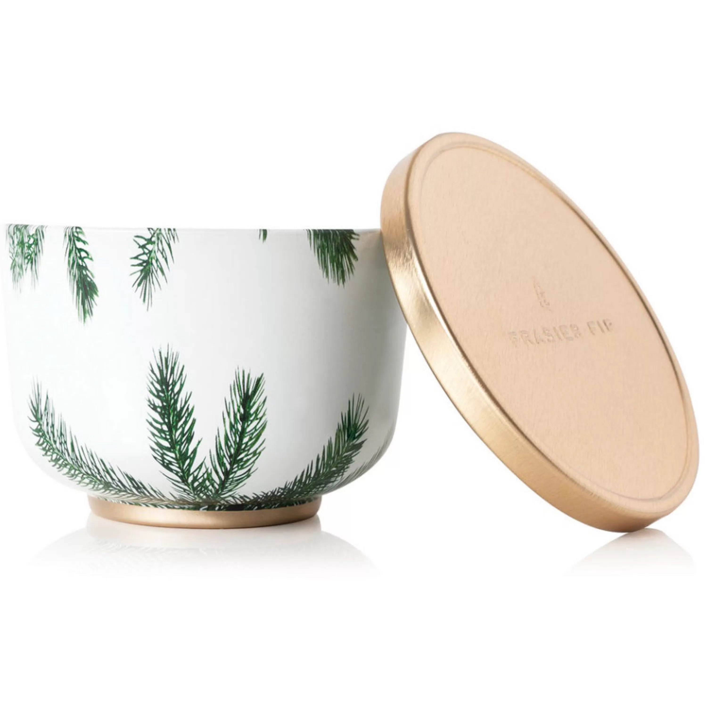 Cheap Thymes Frasier Fir Poured Candle Tin Gold Lid