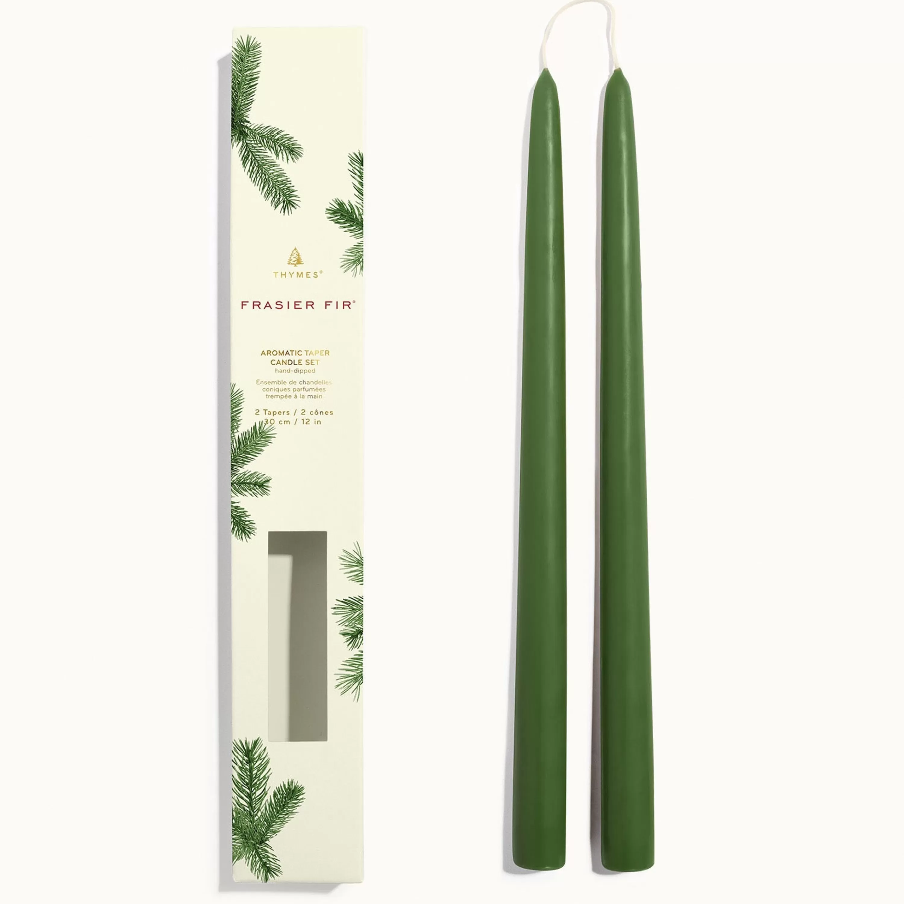 Store Thymes Frasier Fir Taper Candles Set Of 2