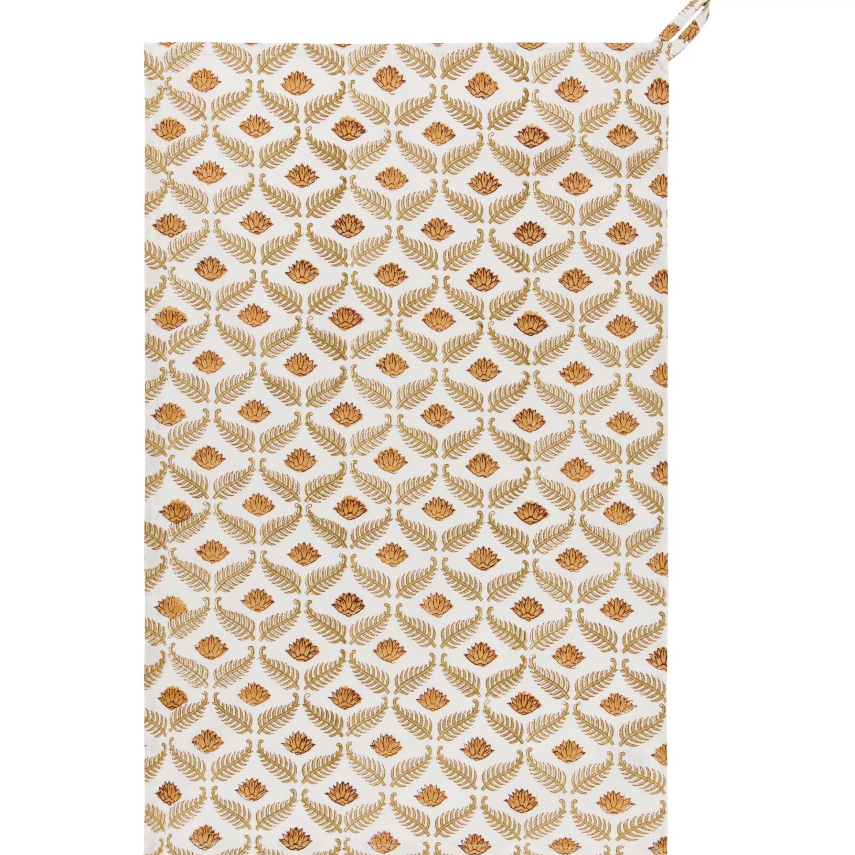 Fashion Danica Frond Block Print Tea Towel