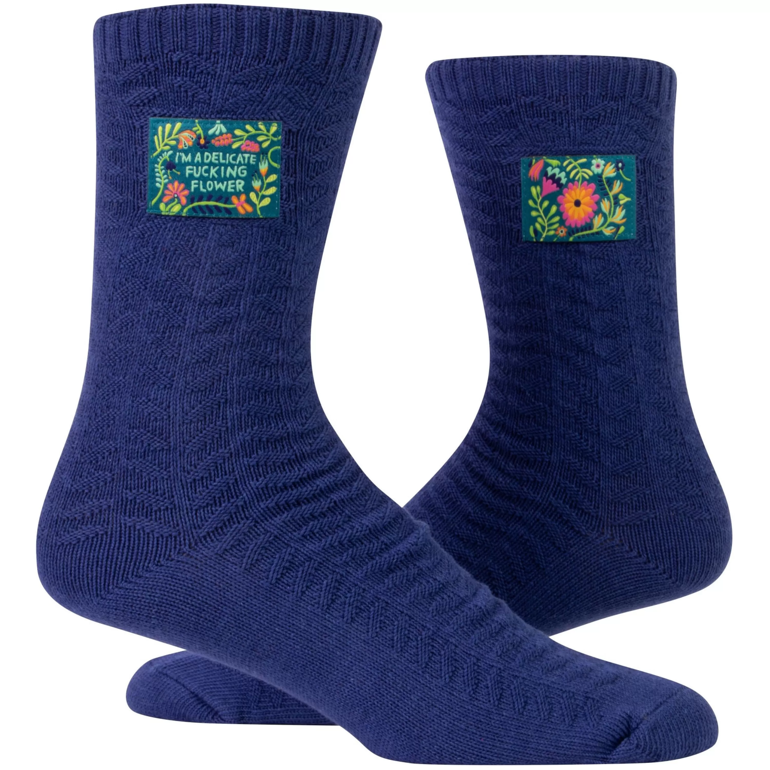 Best Blue Q Fucking Flower Tag Socks