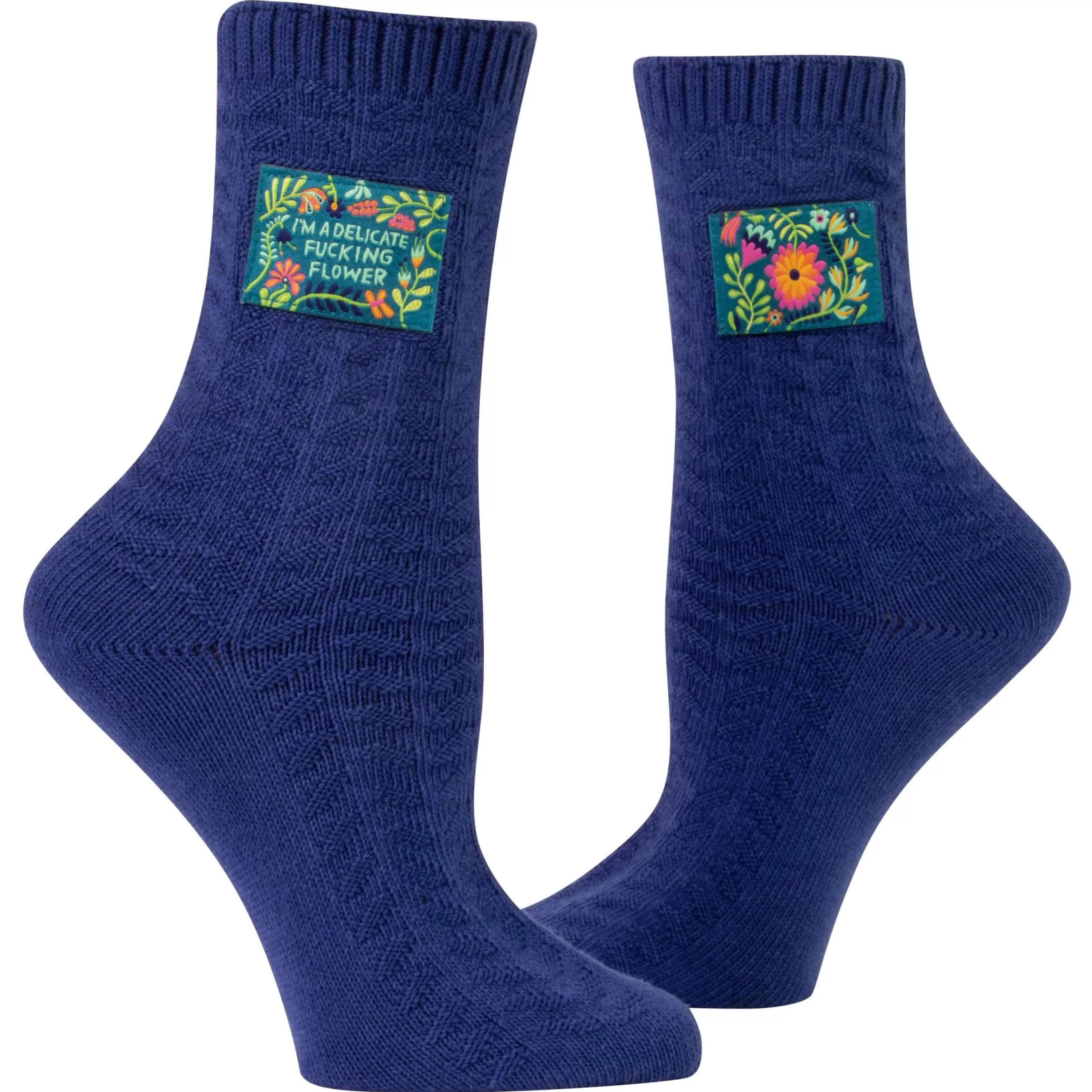 Best Blue Q Fucking Flower Tag Socks
