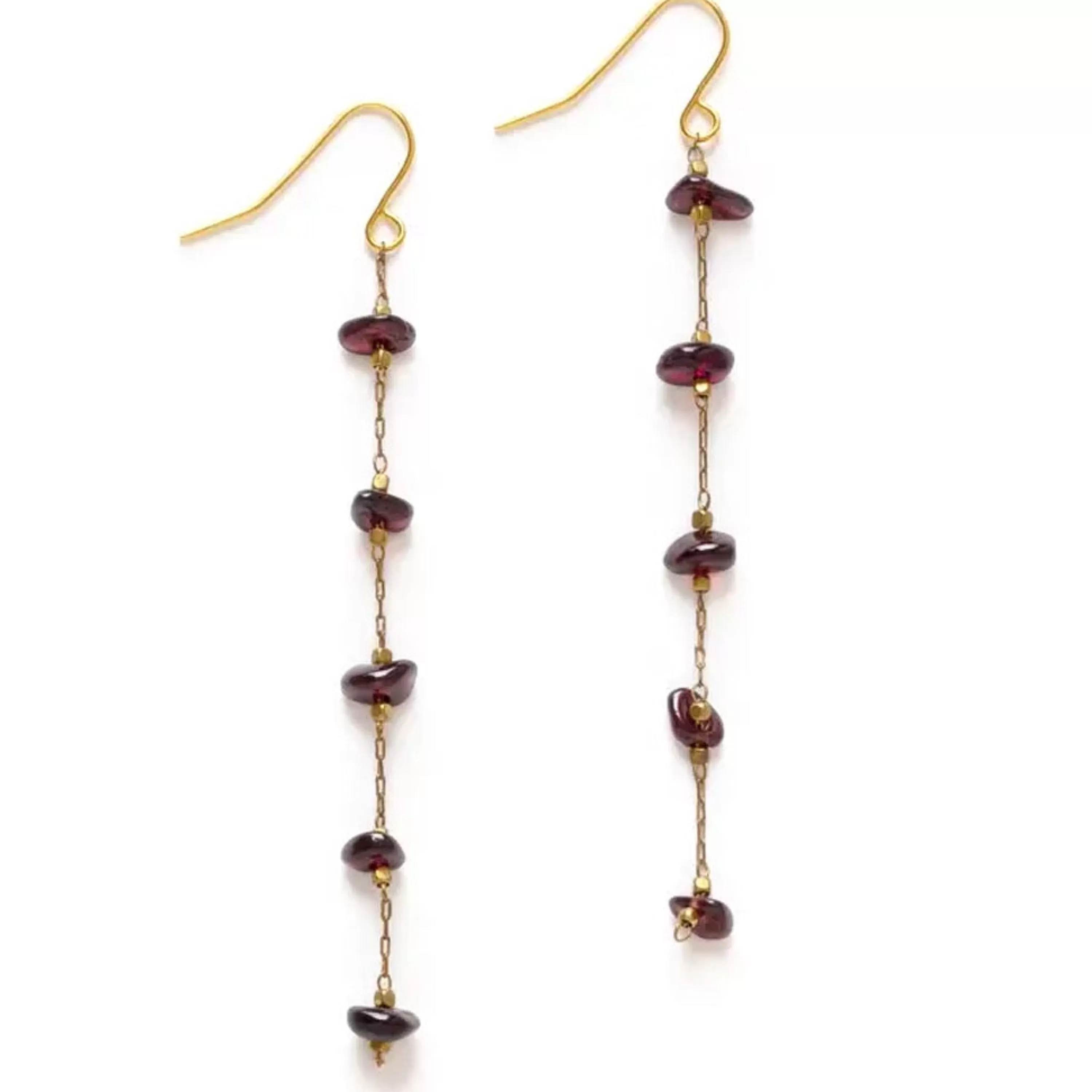 Cheap Mind's Eye Design Gemstone Chips Earrings - Garnet