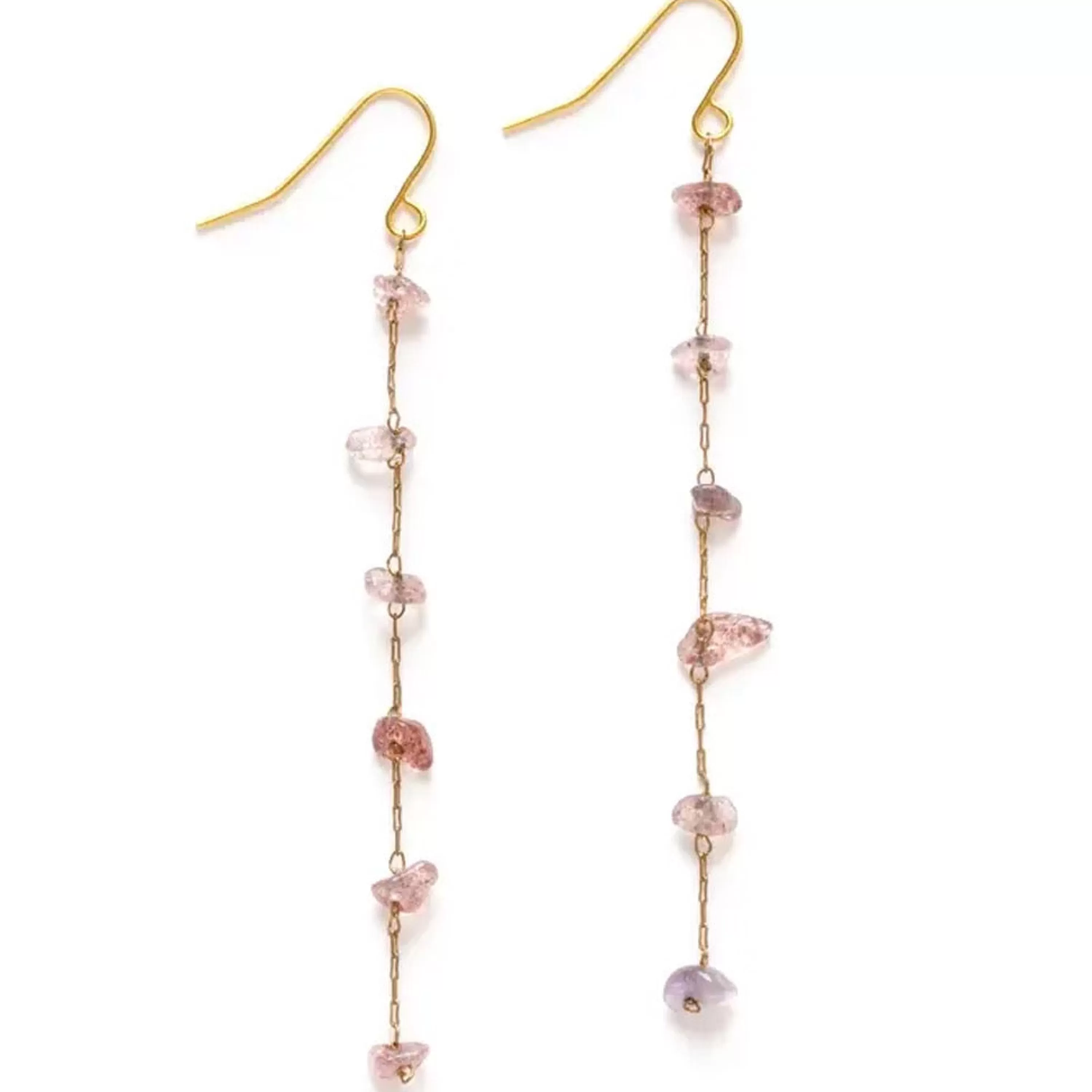 Outlet Mind's Eye Design Gemstone Chips Earrings - Rose Quartz