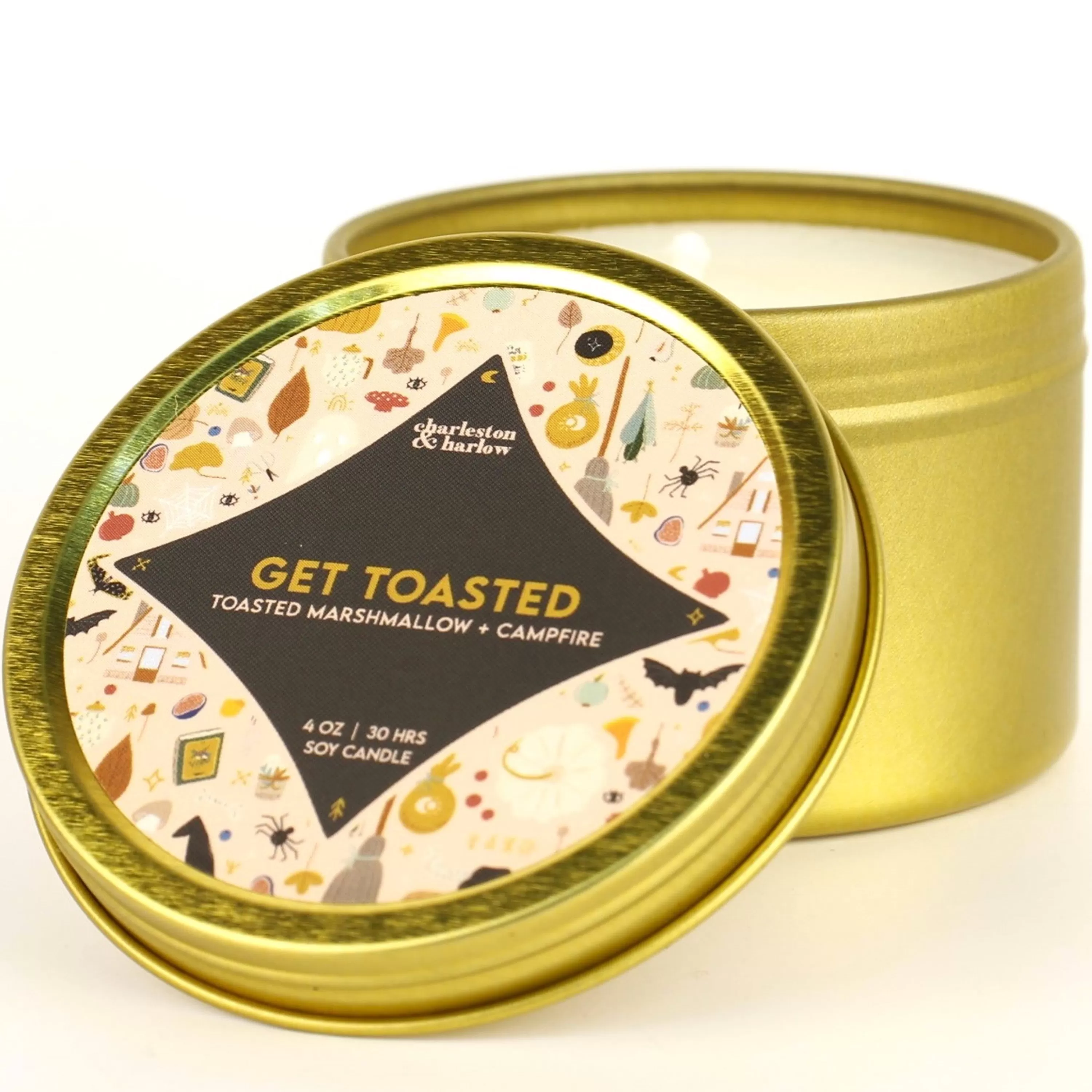 Flash Sale Charleston & Harlow Candle Co. Get Toasted Soy Wax Candle Travel Tin