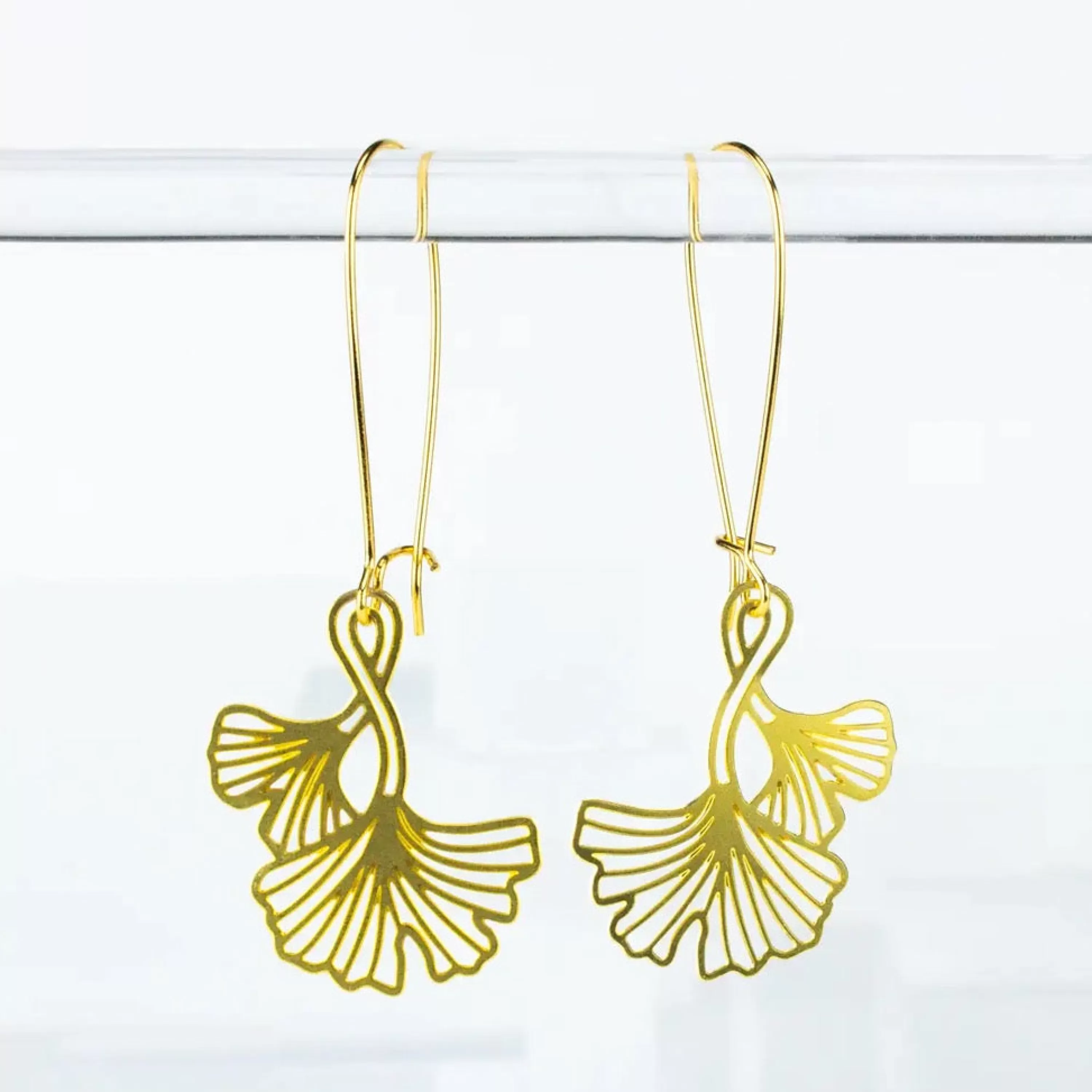 Shop A Tea Leaf Jewelry Ginkgo Leaves Earrings Gold