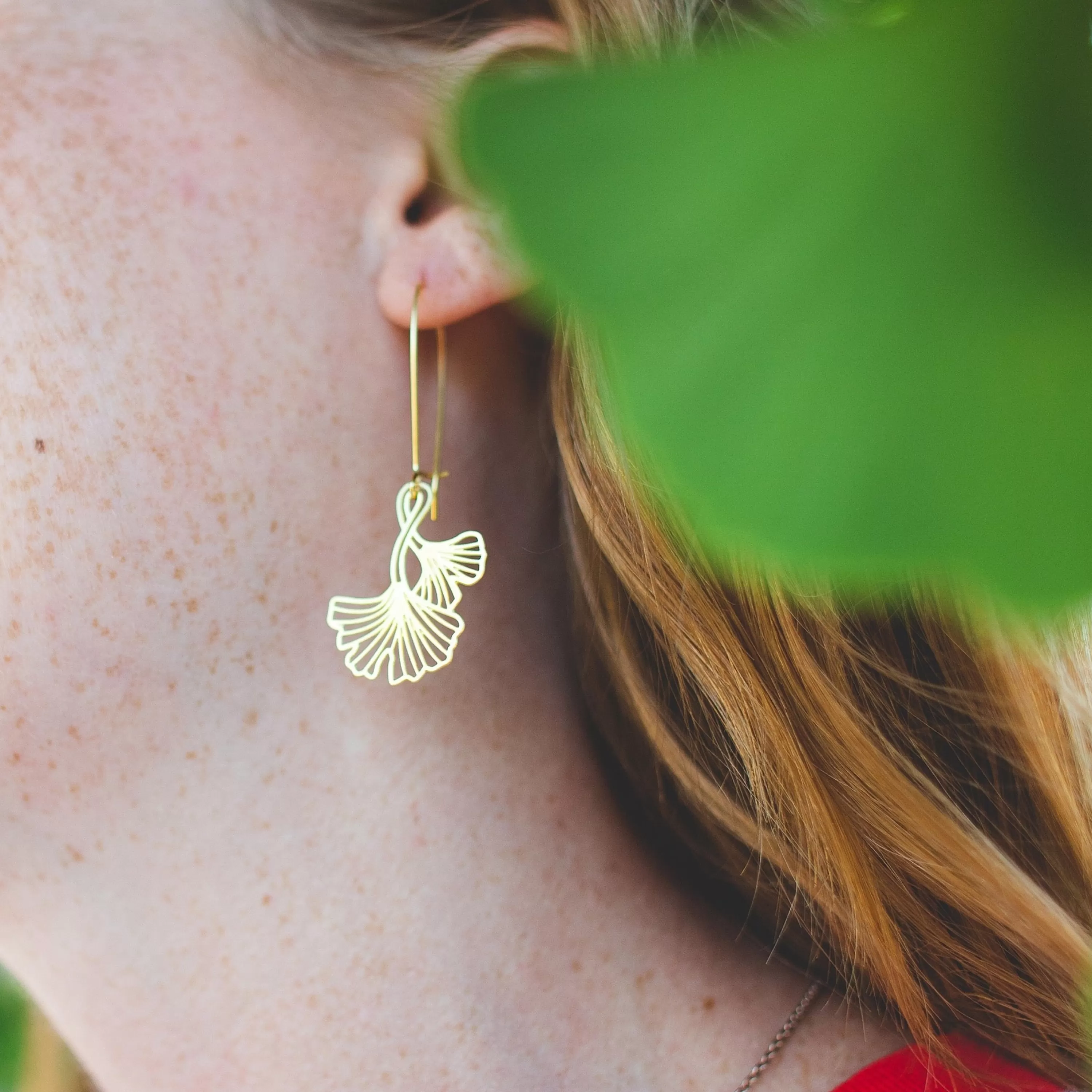 Shop A Tea Leaf Jewelry Ginkgo Leaves Earrings Gold