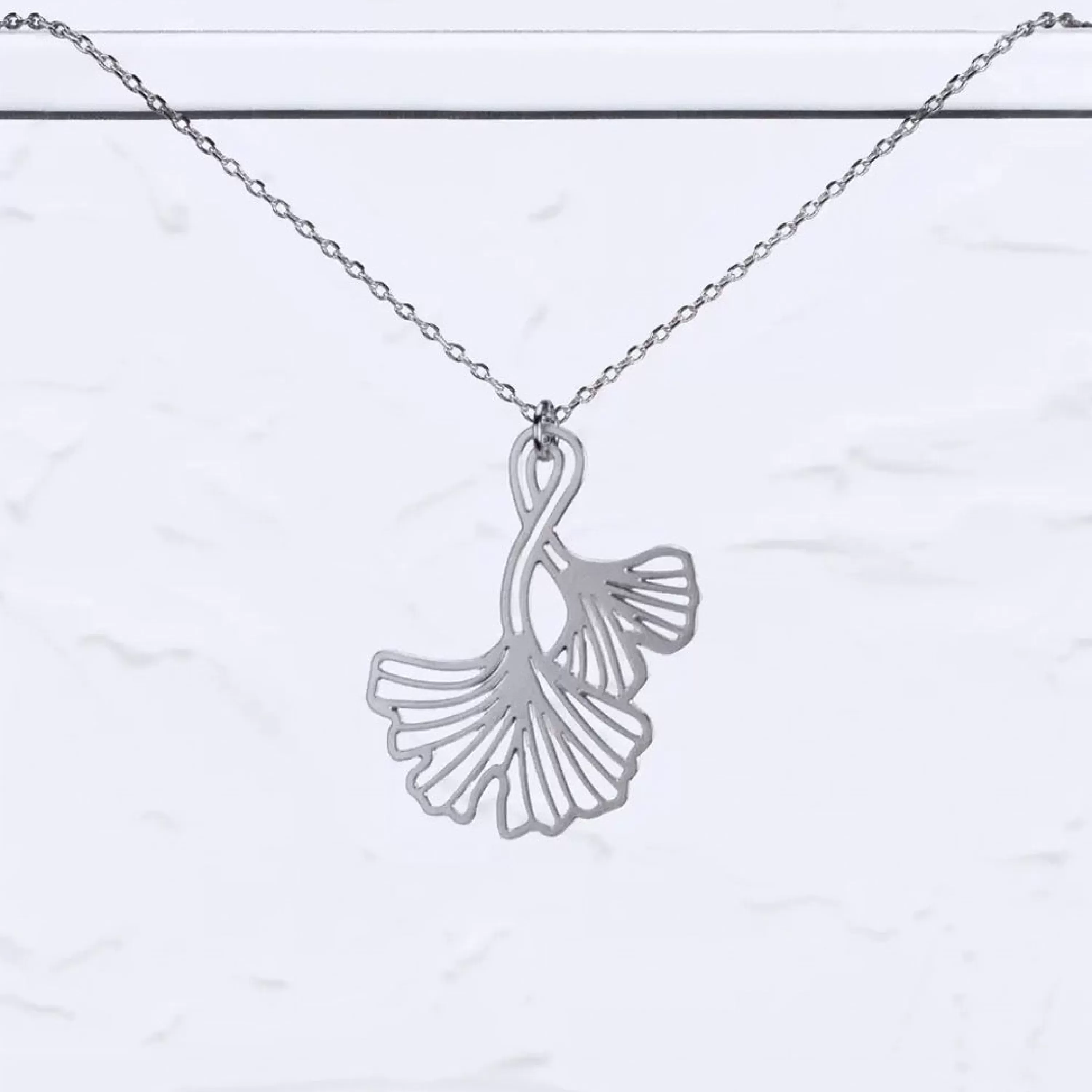 Shop A Tea Leaf Jewelry Ginkgo Leaves Necklace Silver