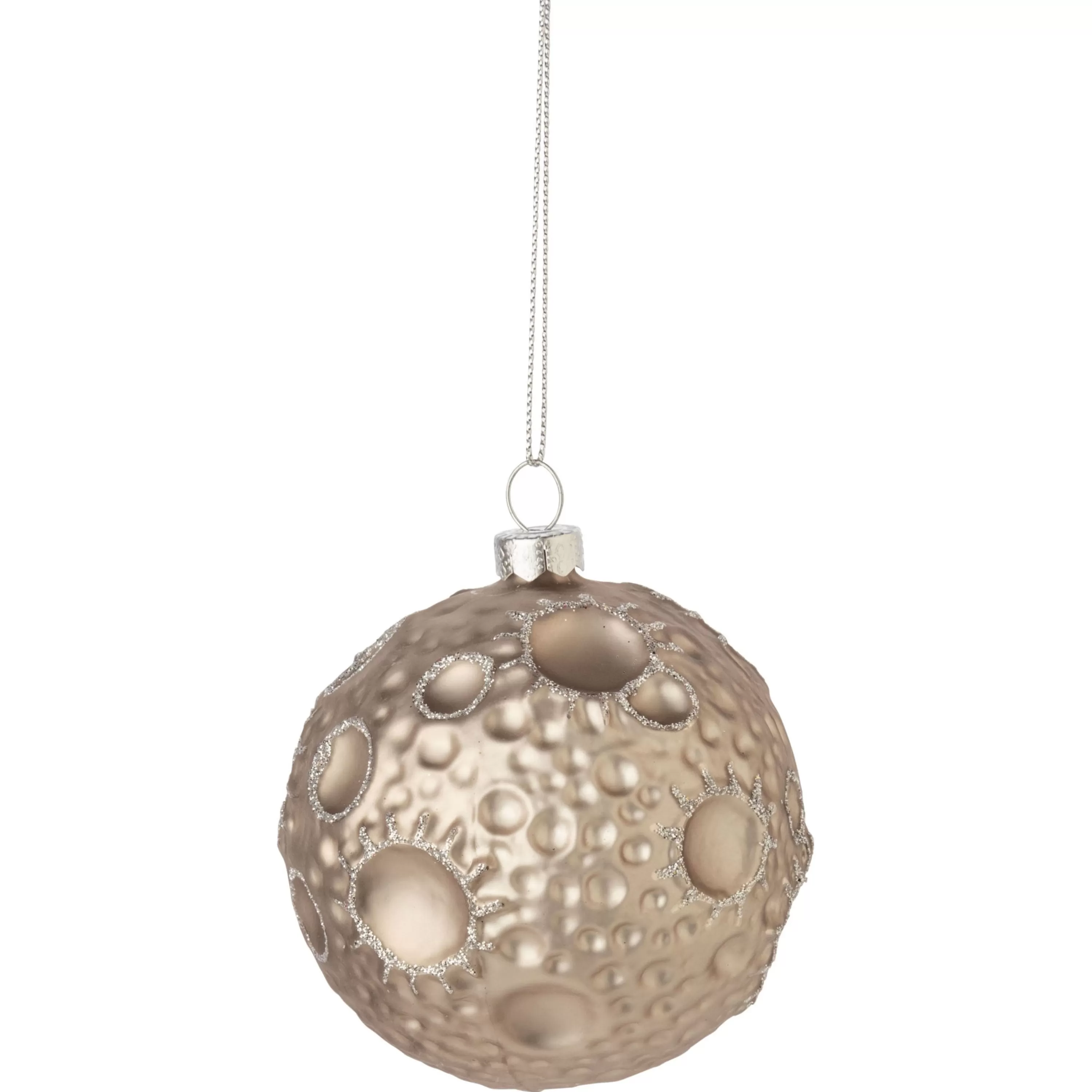 Silver Tree Glass Moon Ornament