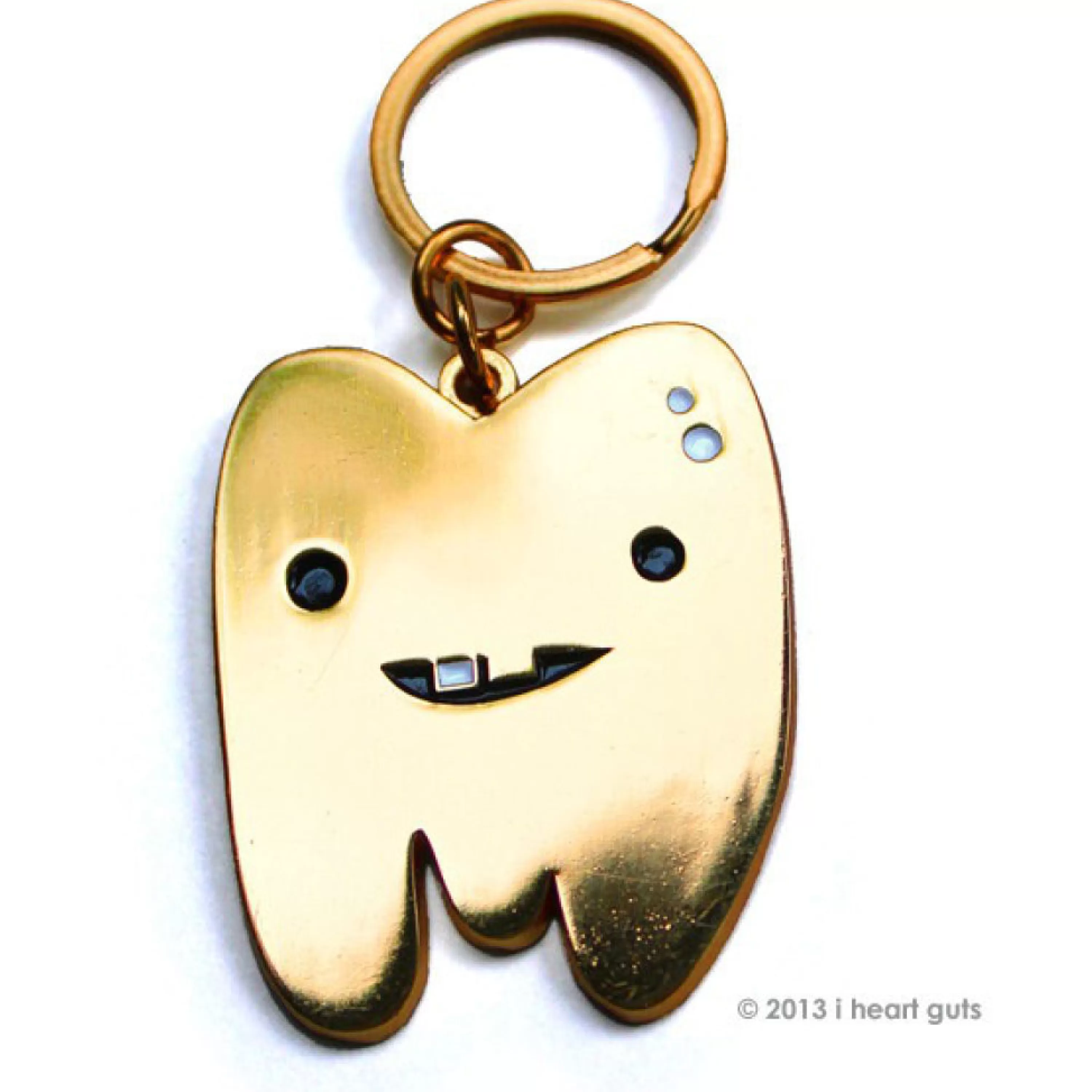 Fashion I Heart Guts Gold Tooth Key Chain