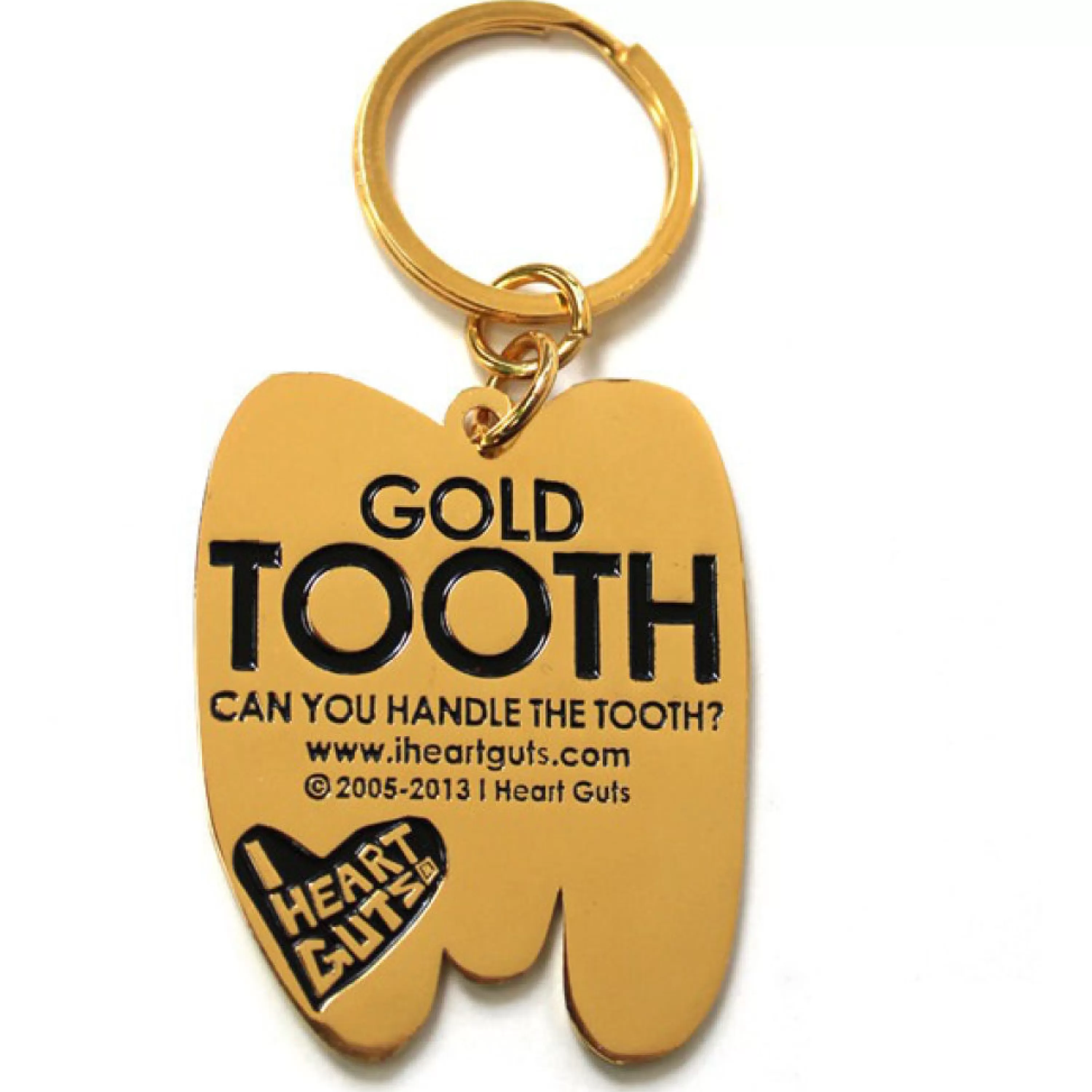 Fashion I Heart Guts Gold Tooth Key Chain