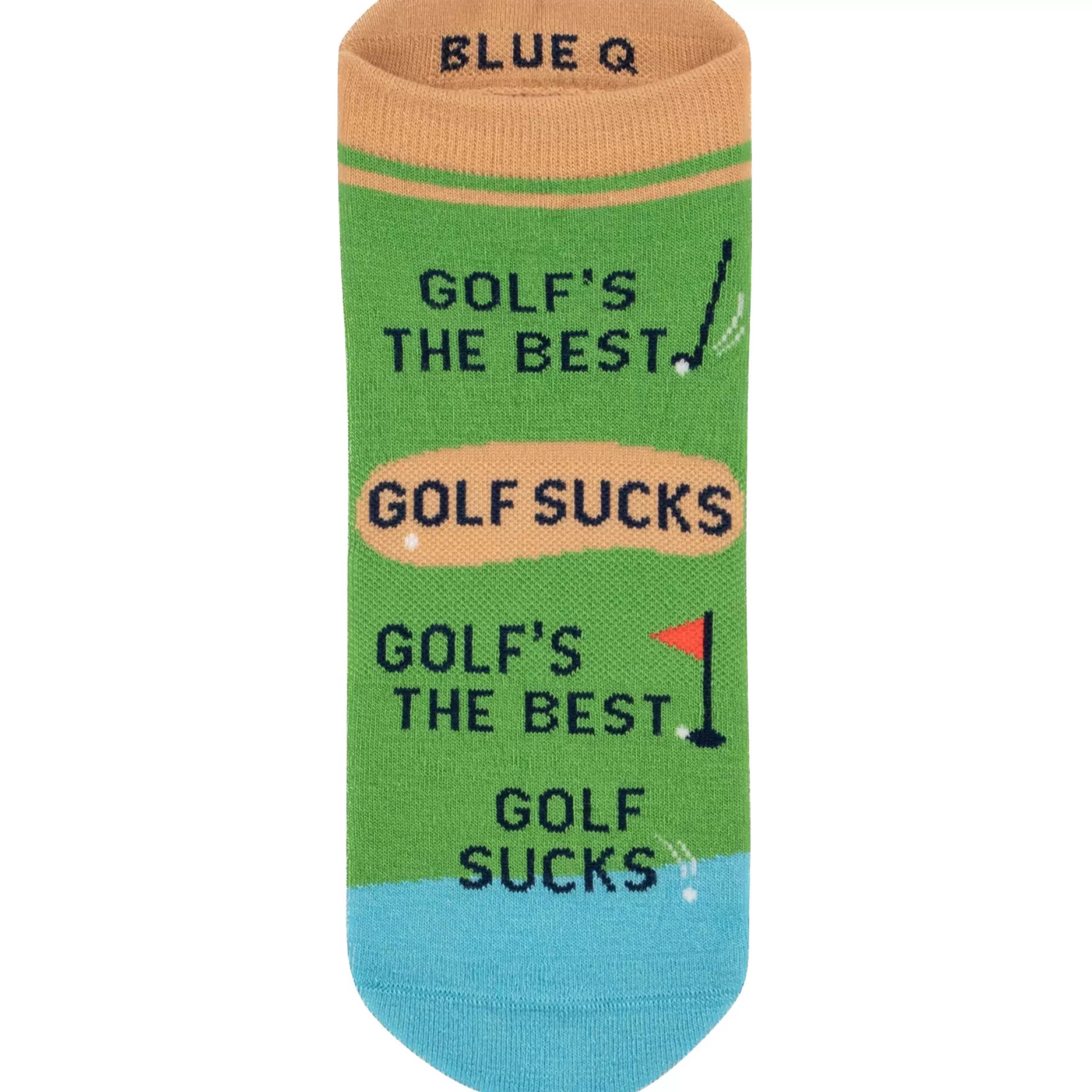 Fashion Blue Q Golf Sucks Sneaker Socks