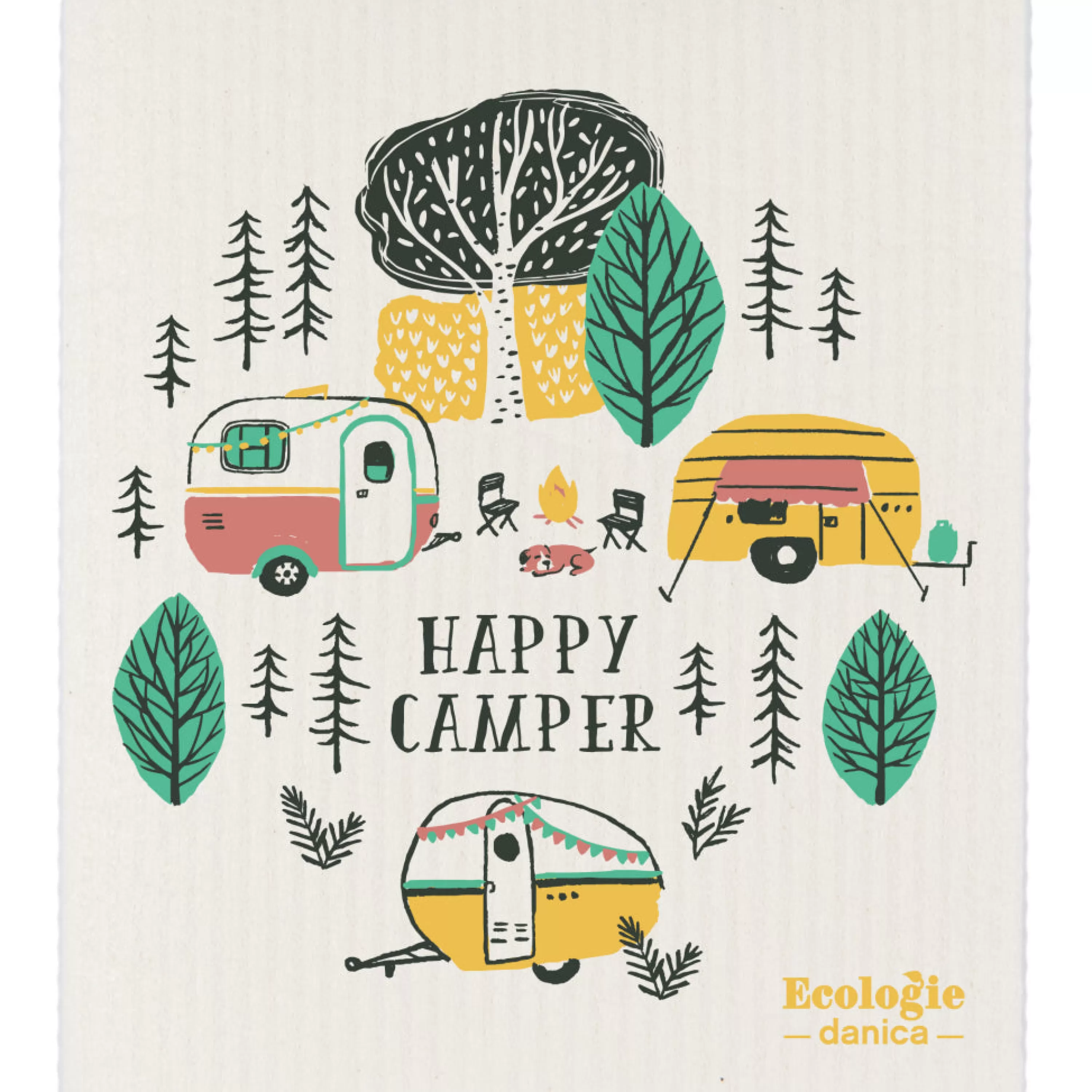 Best Danica Happy Camper Swedish Sponge Cloth