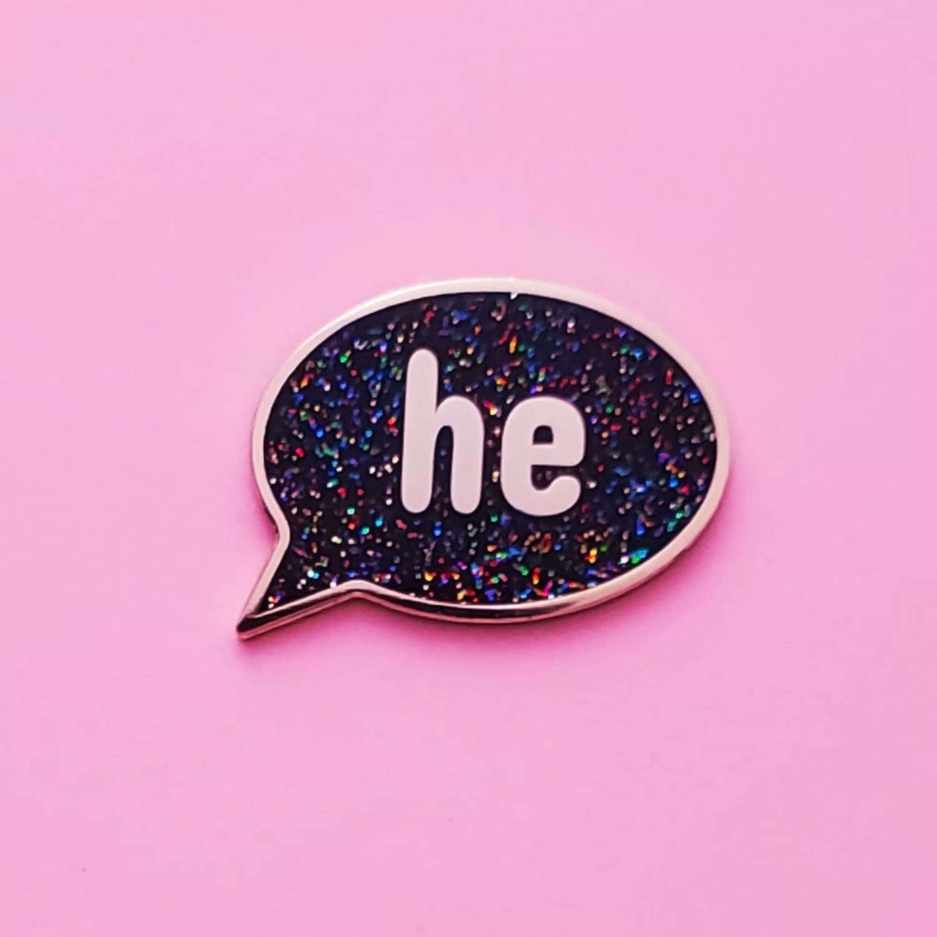 Flash Sale Little Rainbow Paper Co. He Pronoun Enamel Pin