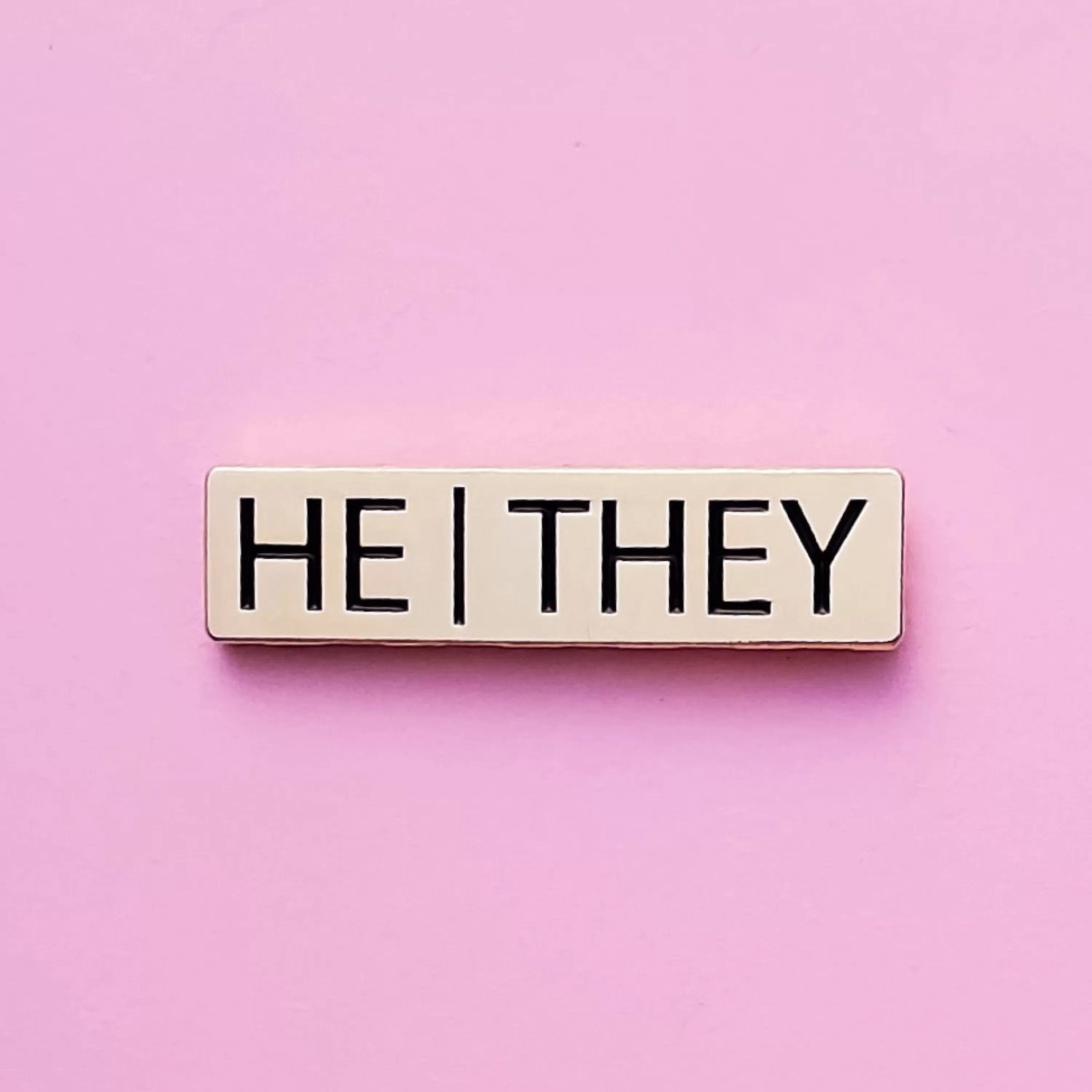 Sale Little Rainbow Paper Co. He/They Pronoun Enamel Pin