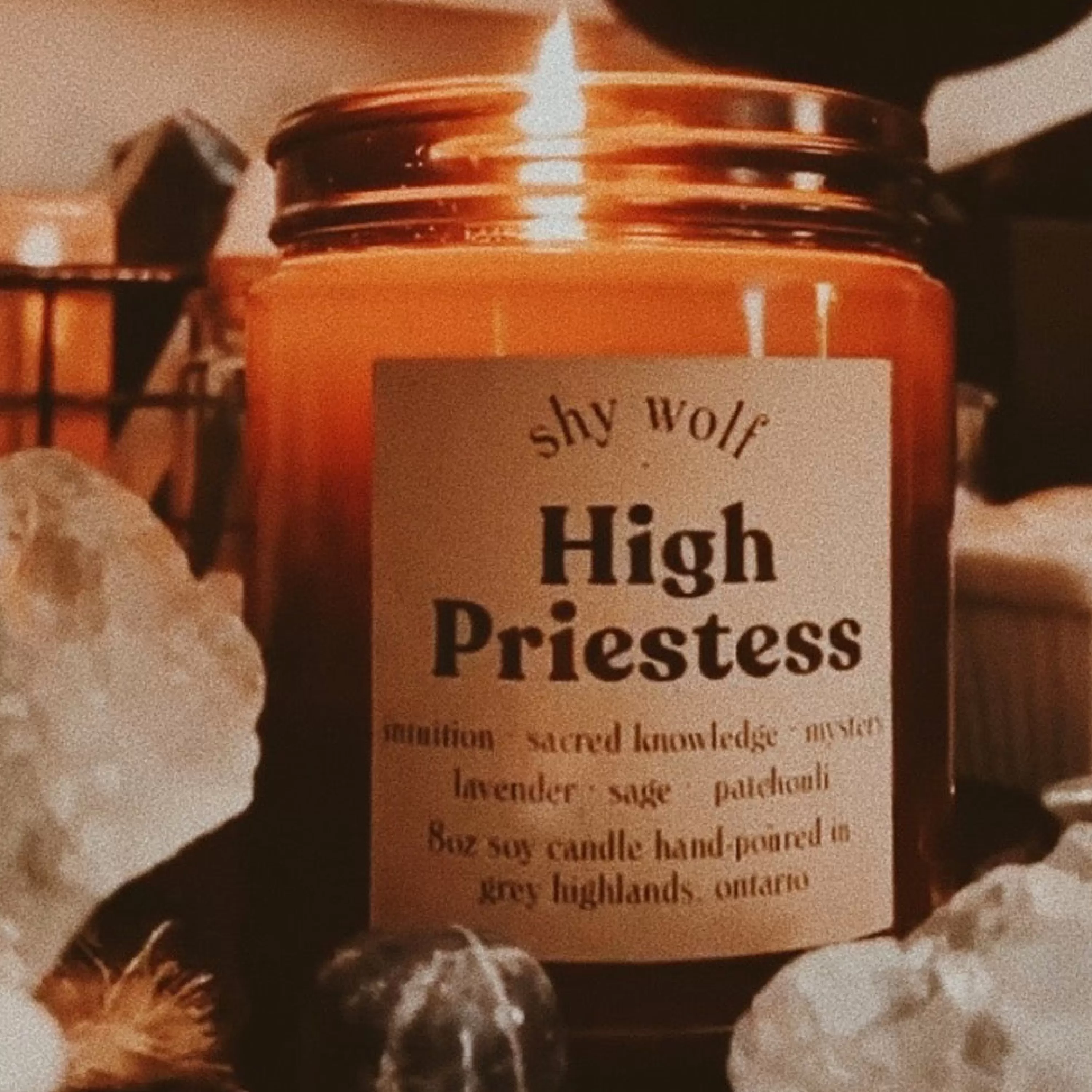 Sale Shy Wolf Candles High Priestess Tarot Candle