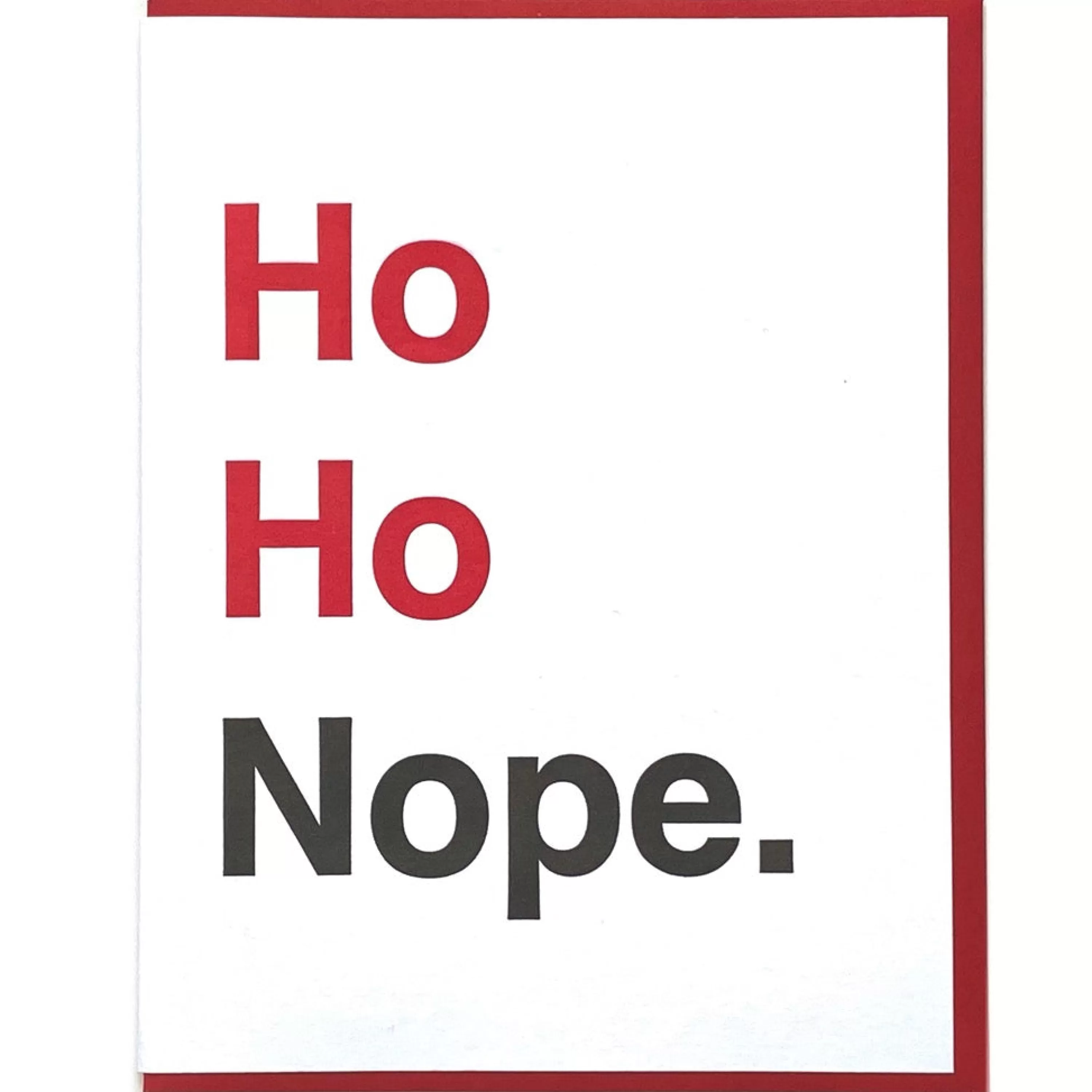 Lady Pilot Letterpress Ho Ho Nope Christmas Card