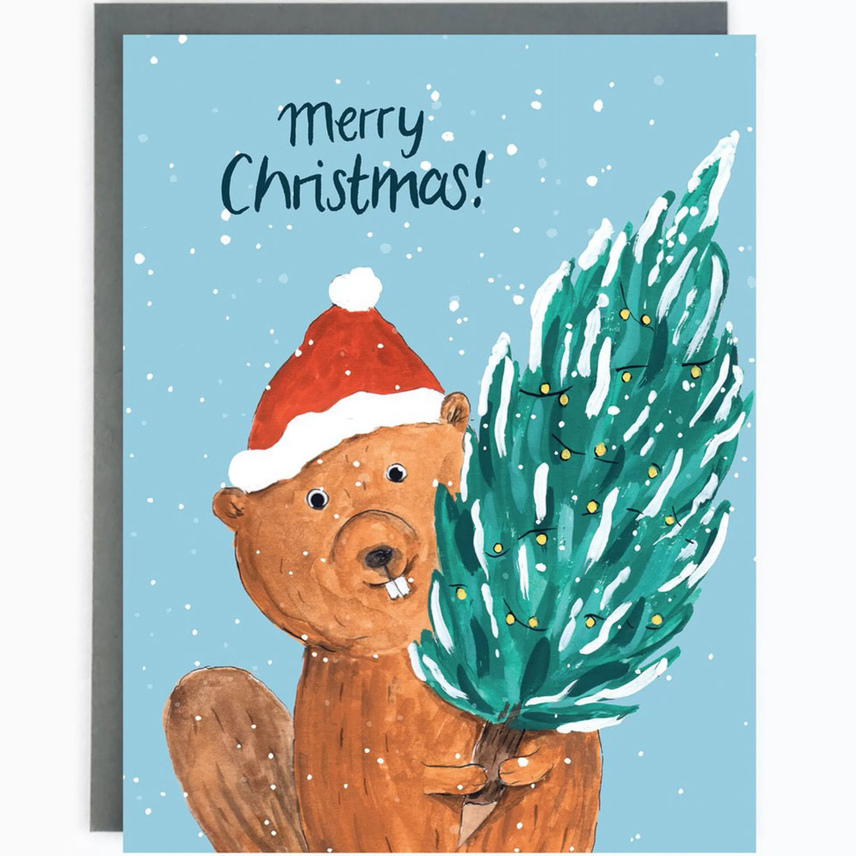 The Paperhood Holiday Beaver Card