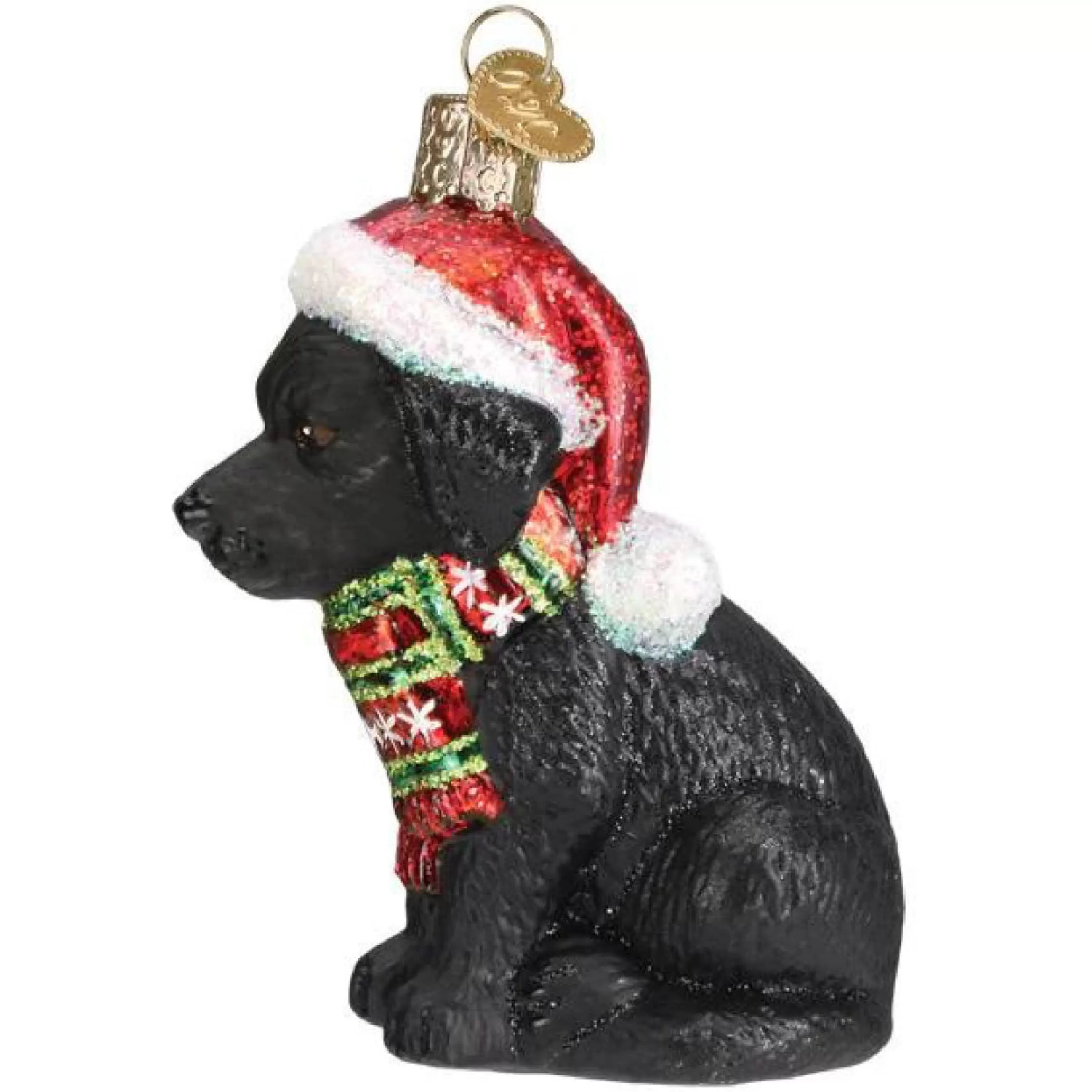 Old World Christmas Holiday Black Labrador Puppy Ornament