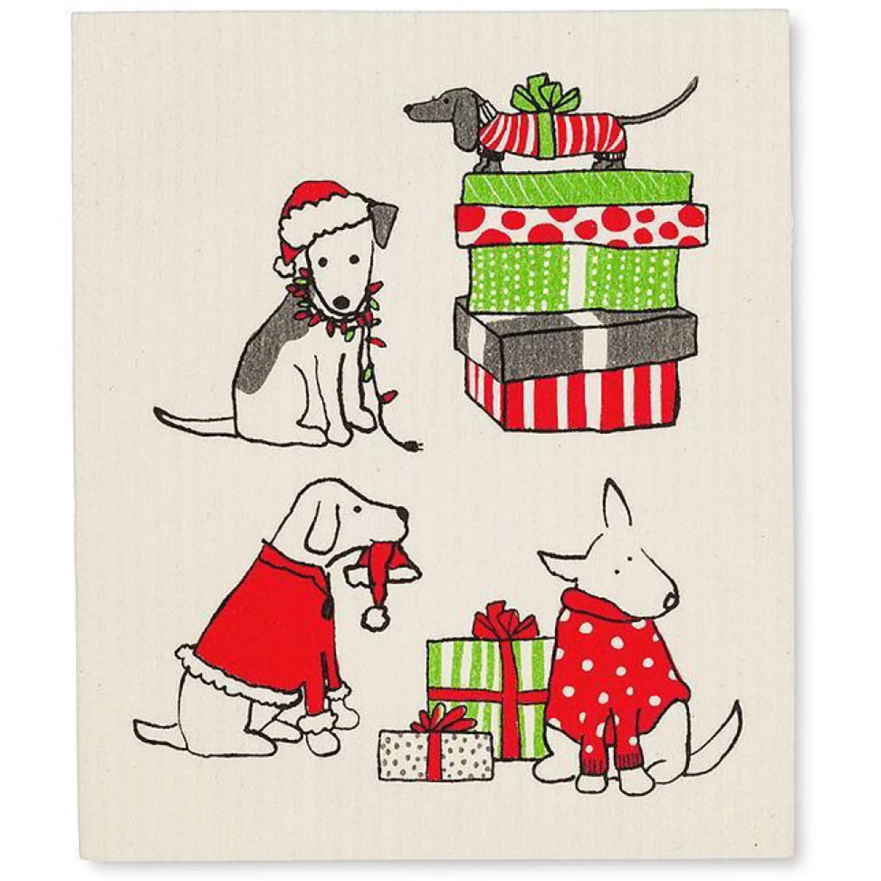 Abbott Collection Holiday Dogs Swedish Dishcloths Set Of 2