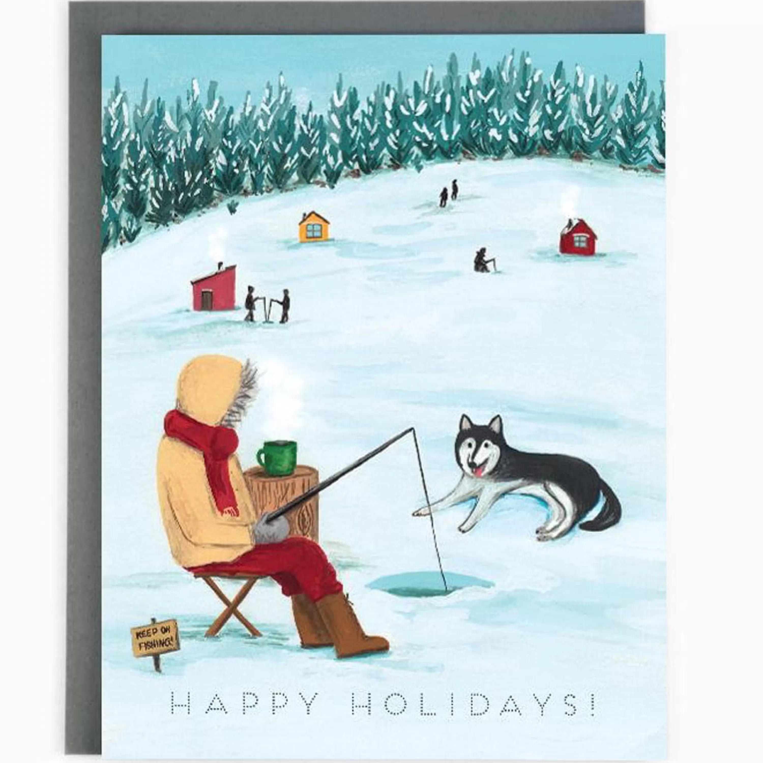 The Paperhood Holiday Ice Fishing Card