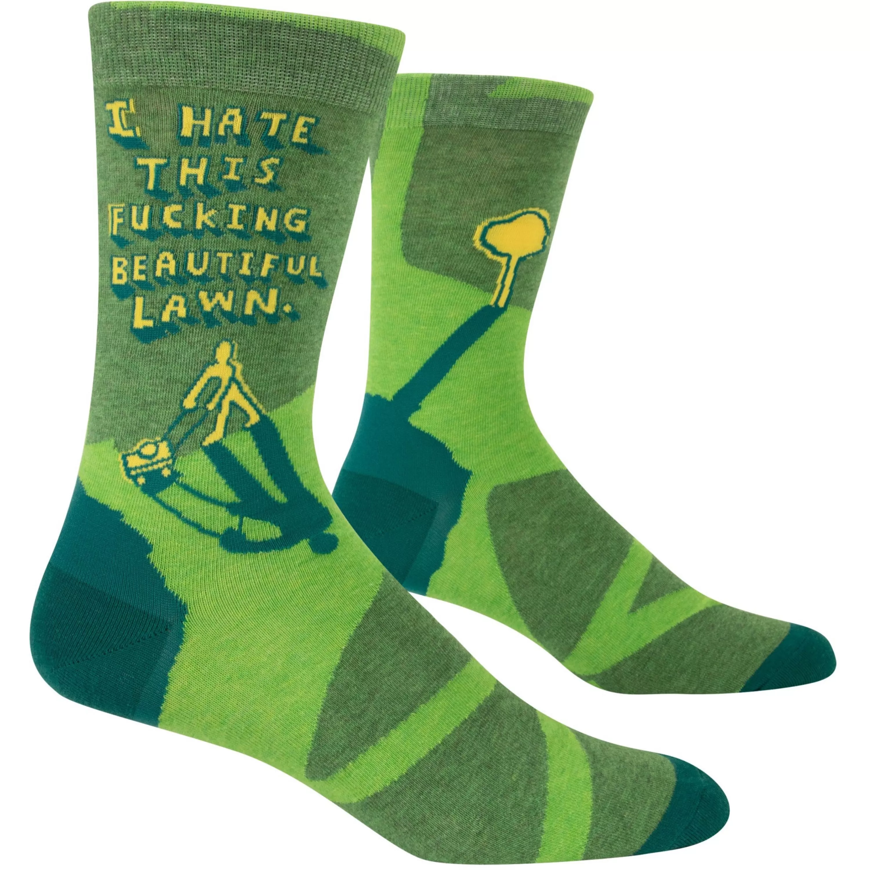 Outlet Blue Q I Hate This Beautiful Lawn Men's Crew Socks