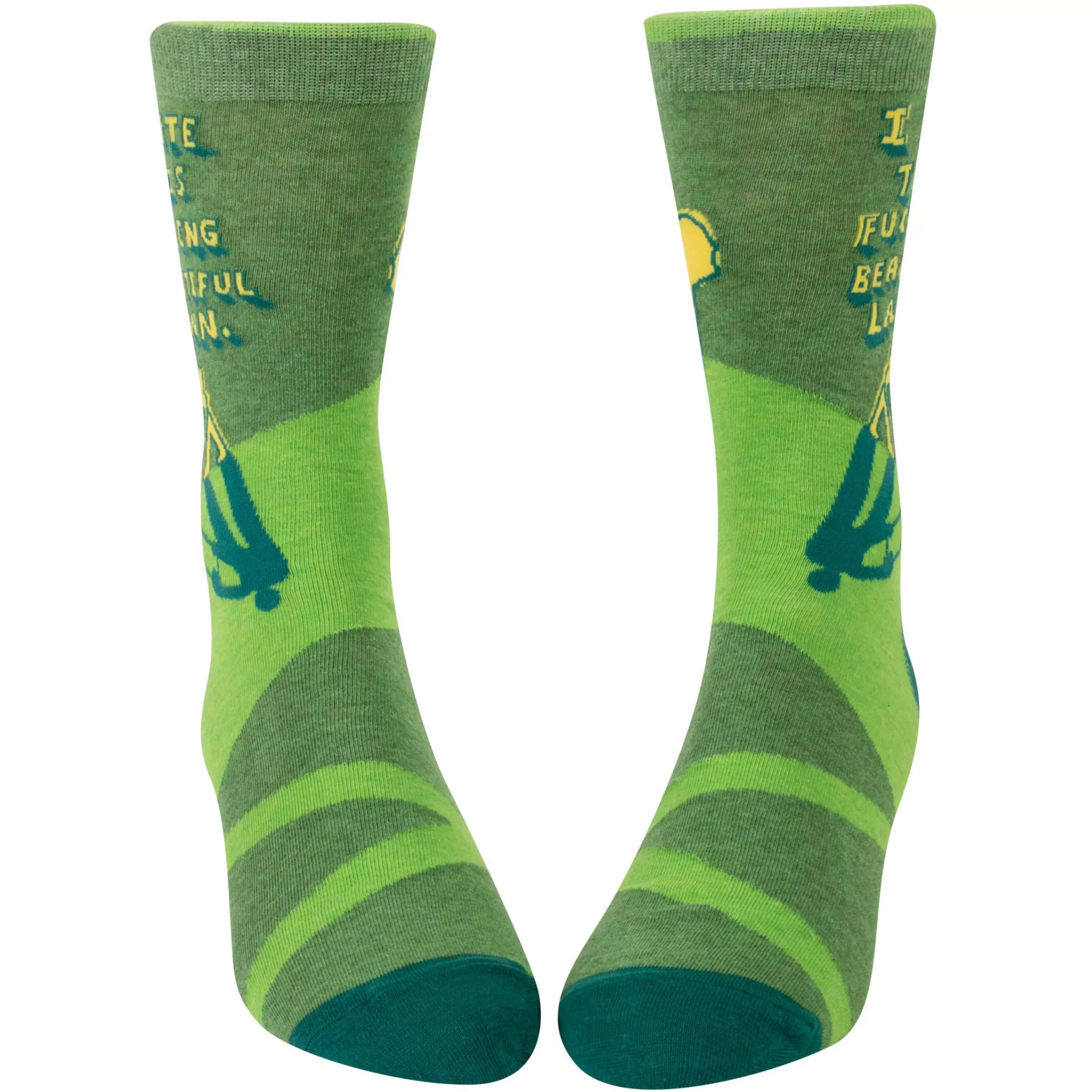 Outlet Blue Q I Hate This Beautiful Lawn Men's Crew Socks