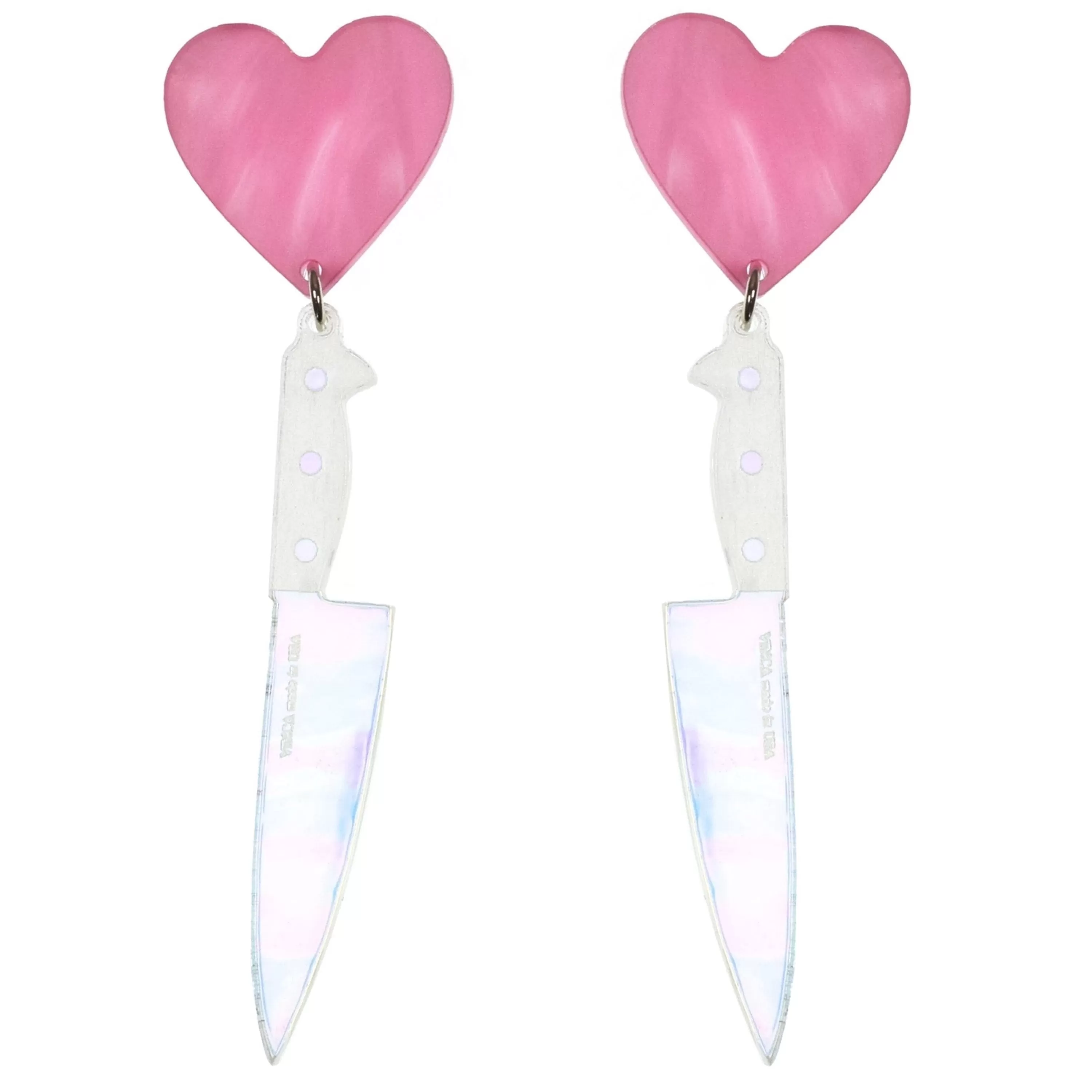 Outlet Vinca I Heart Knives Earrings Pink