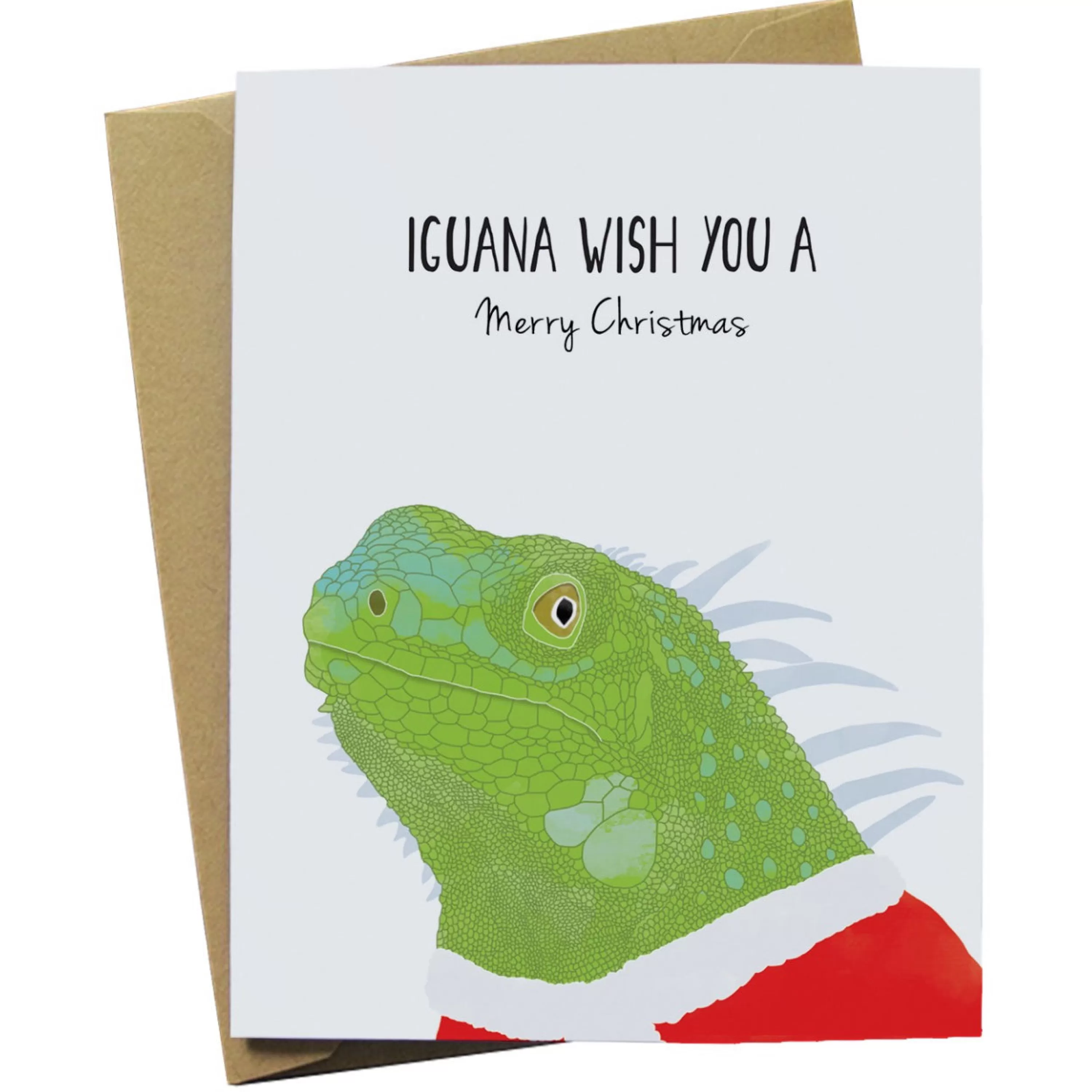 Paper Wolf Design Iguana Wish You A Merry Christmas Card