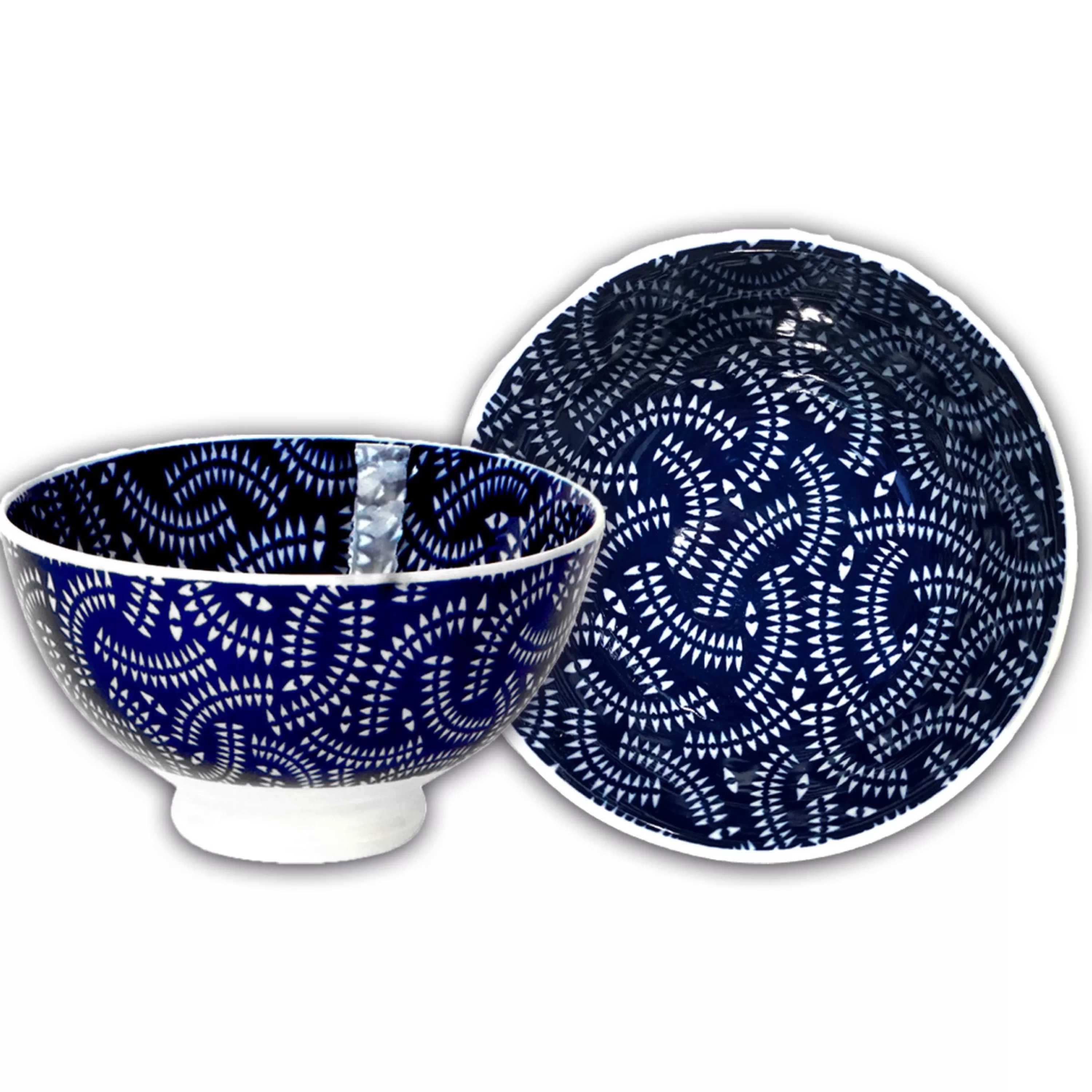 Outlet Danica Indigo Geo Stamped Bowl 4 Inch