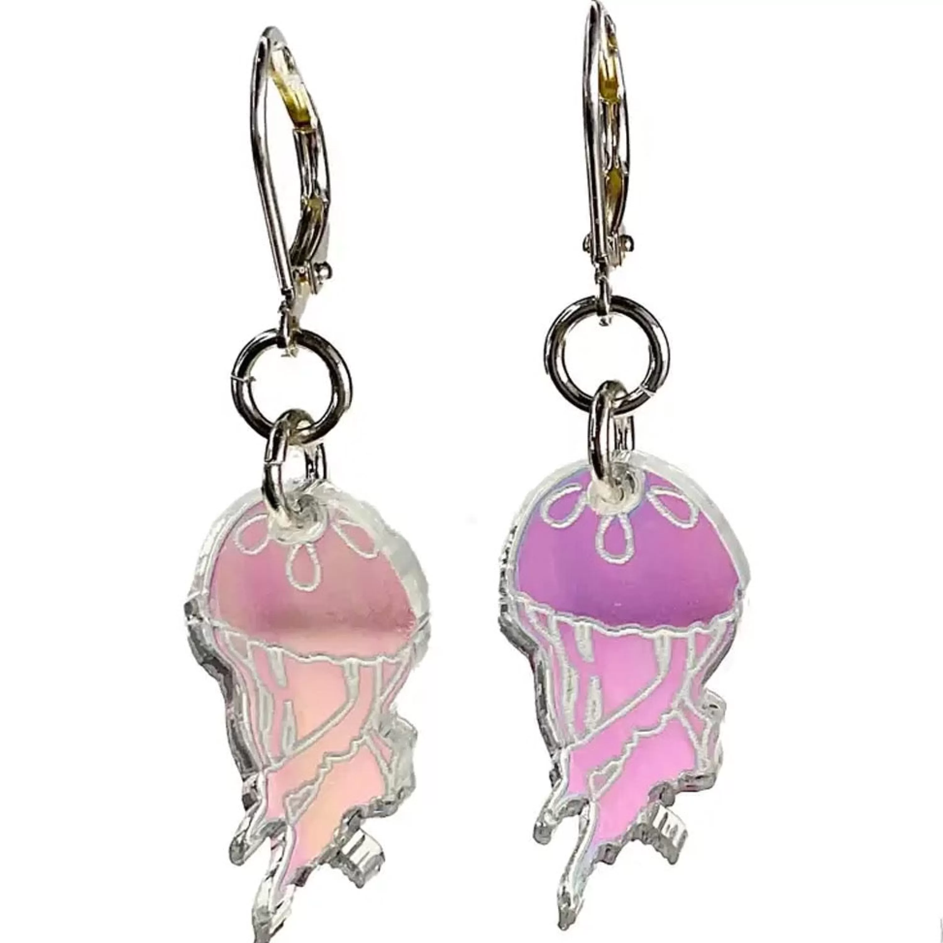 New Vinca Jellyfish Iridescent Hologram Earrings