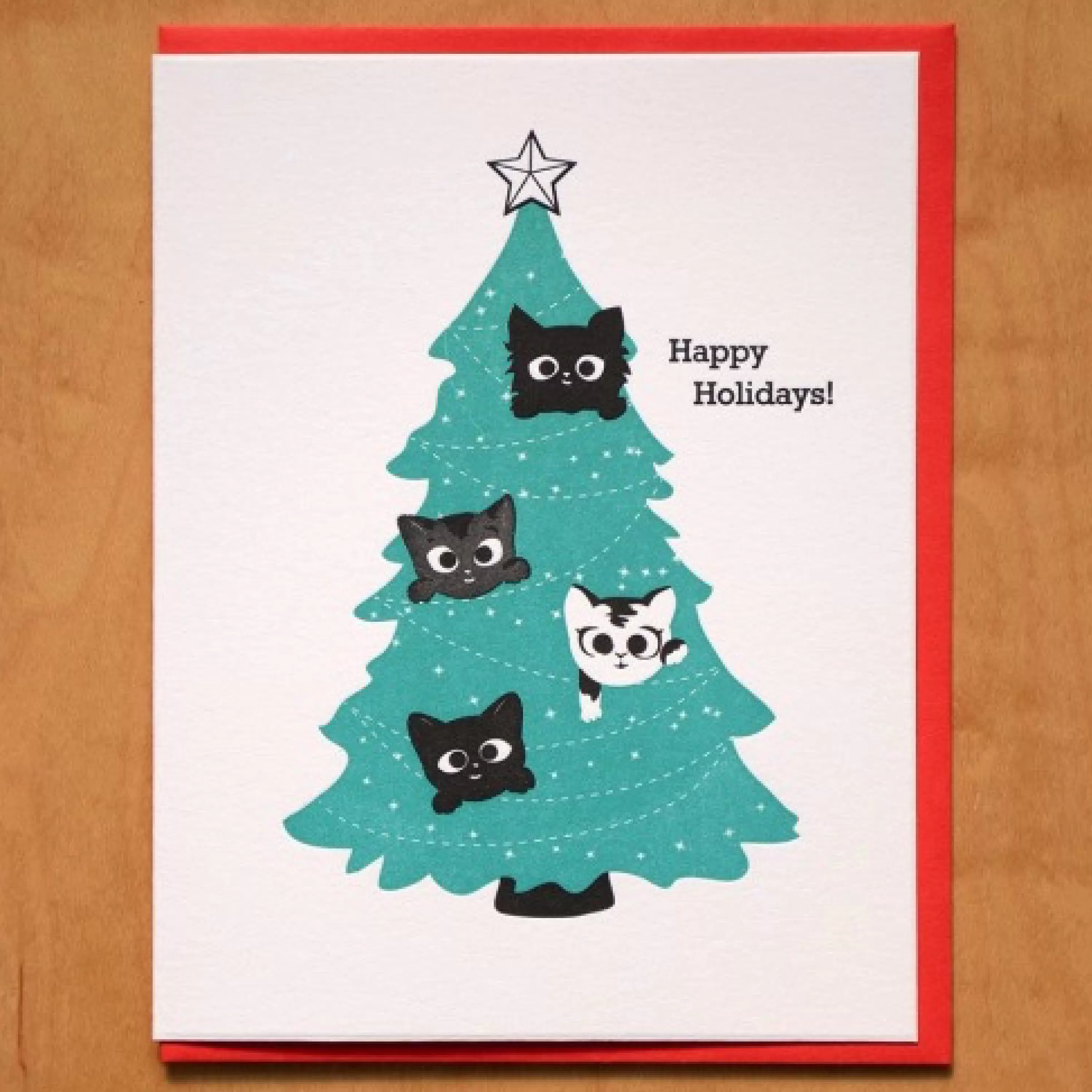 McBitterson's Kittens In Christmas Tree Card