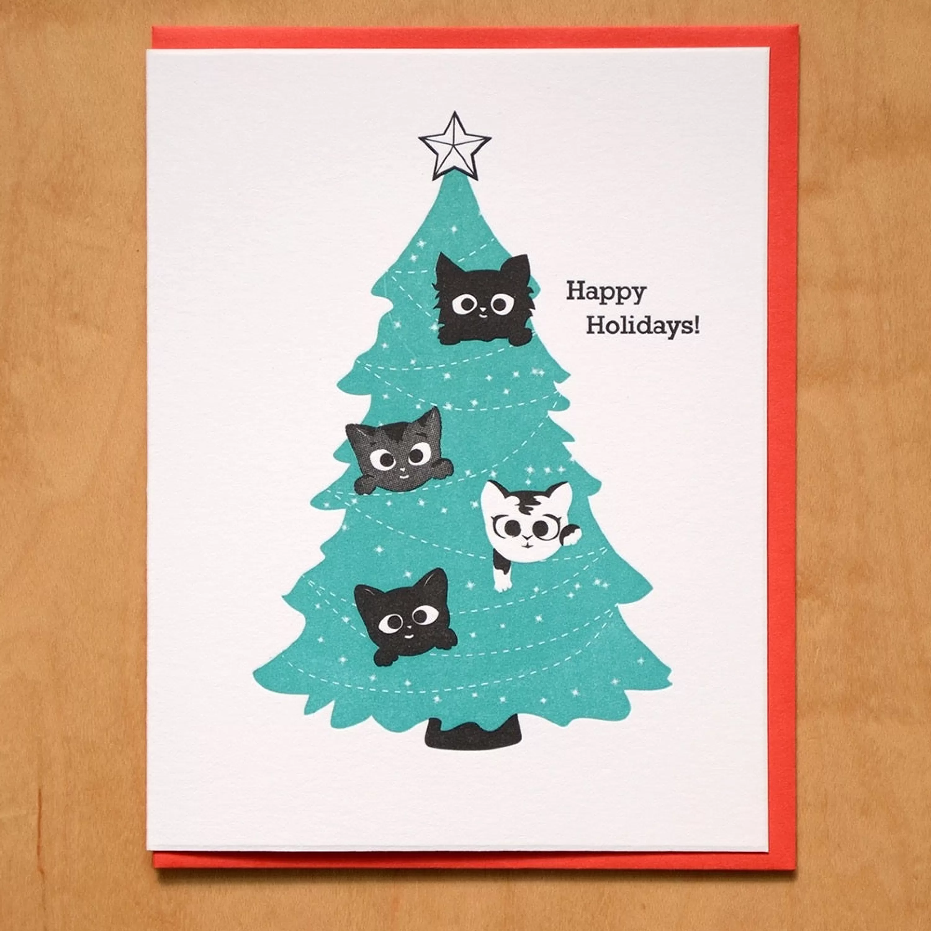 McBitterson's Kittens In Christmas Tree Holiday Boxed Cards