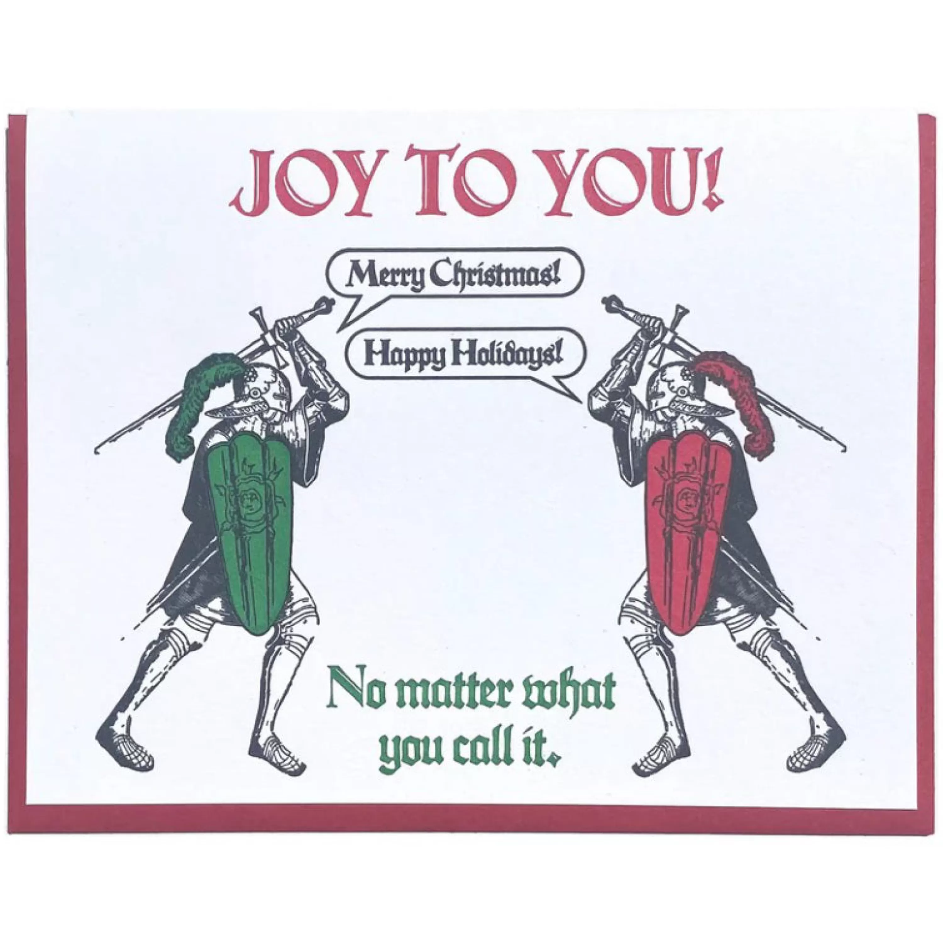 Lady Pilot Letterpress Knights Jousting Holiday Card