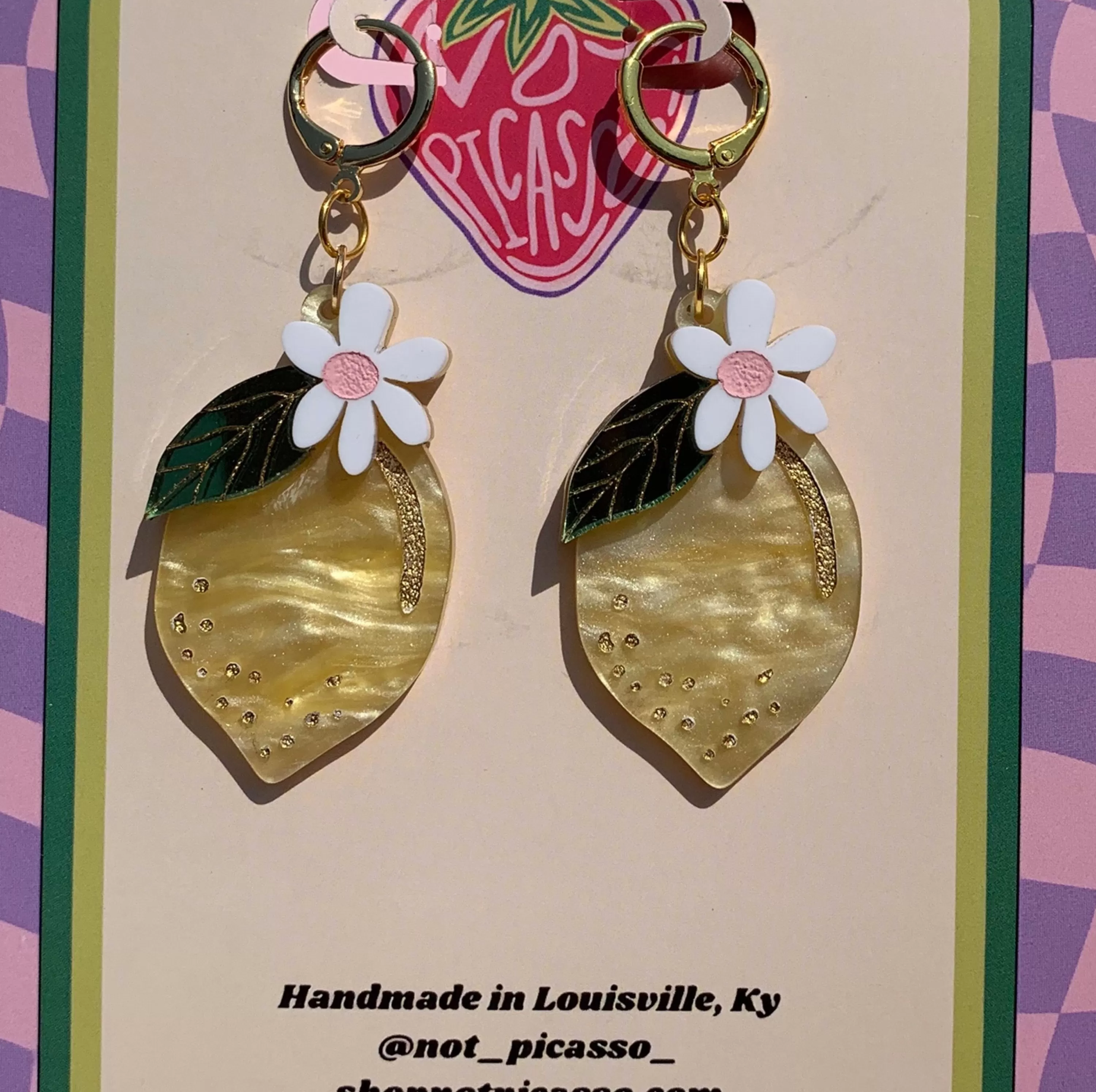 Shop Not Picasso Lemon & Flower Earrings