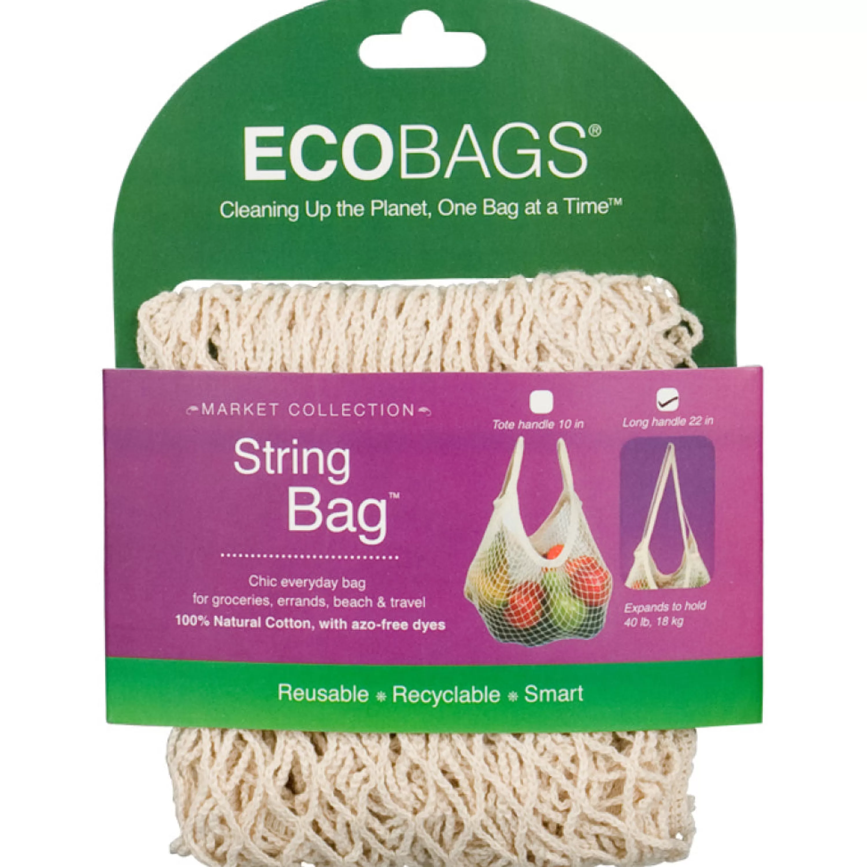 Fashion Eco-Bags Long Handle String Bag Natural