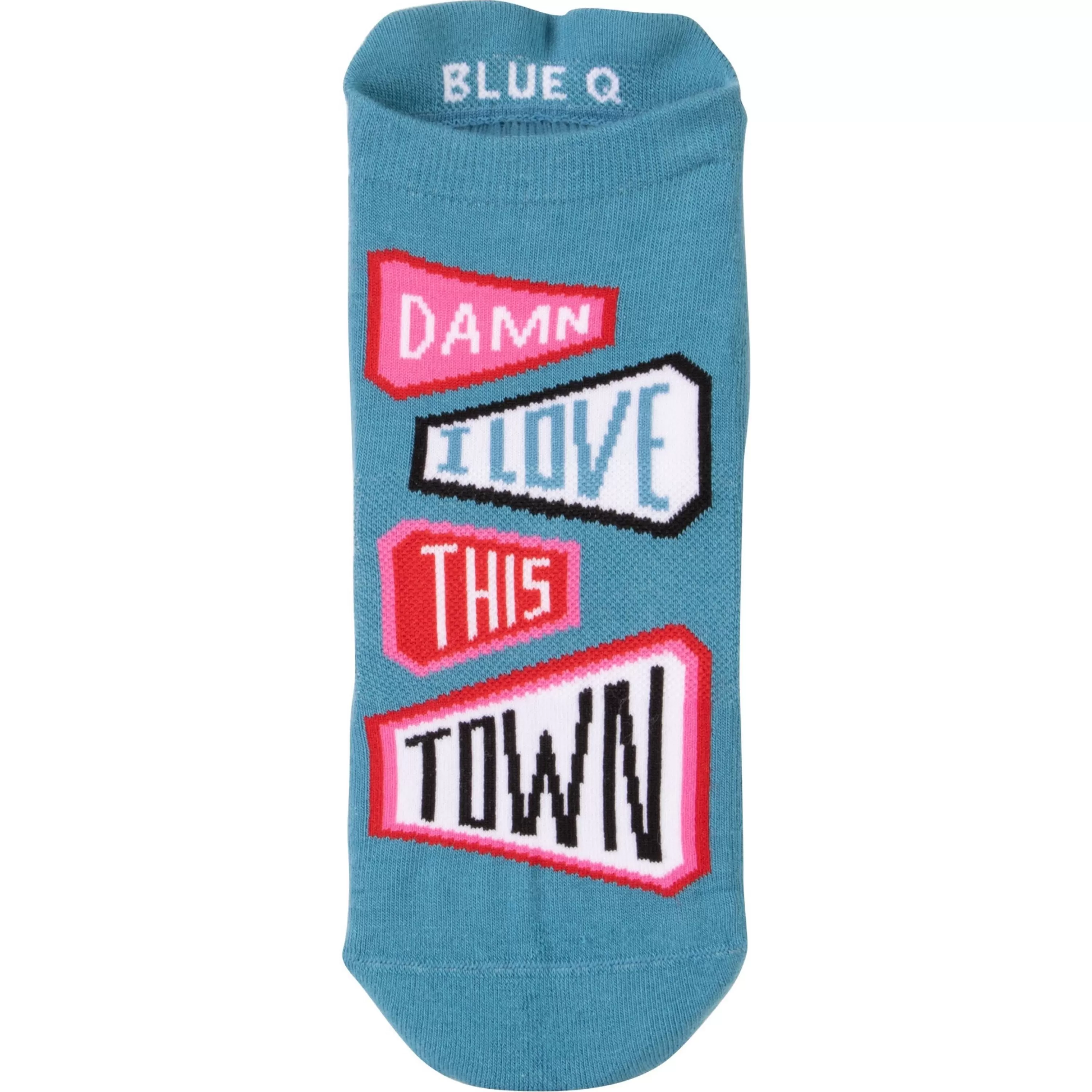 Clearance Blue Q Love This Town Sneaker Socks