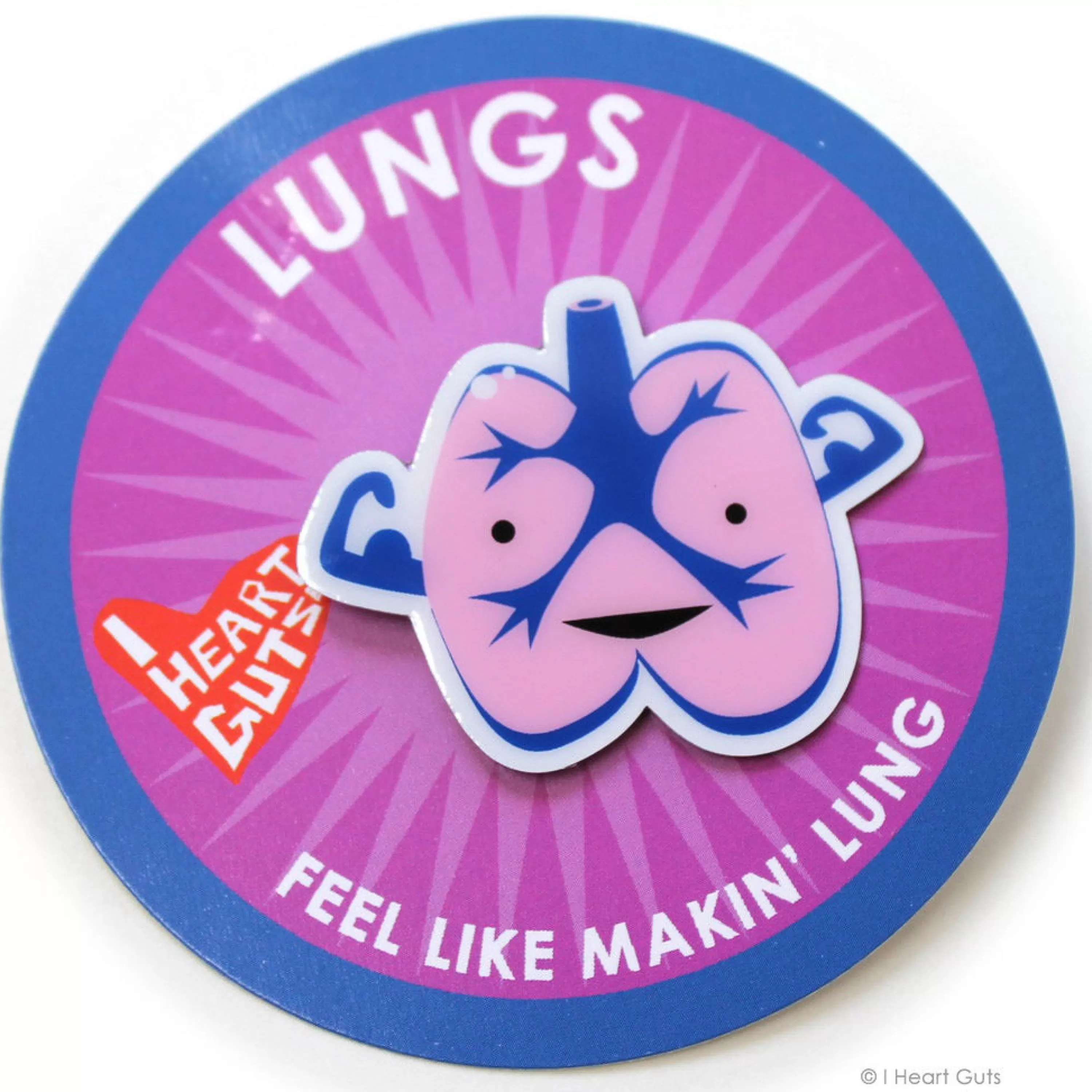 Online I Heart Guts Lung Lapel Pin