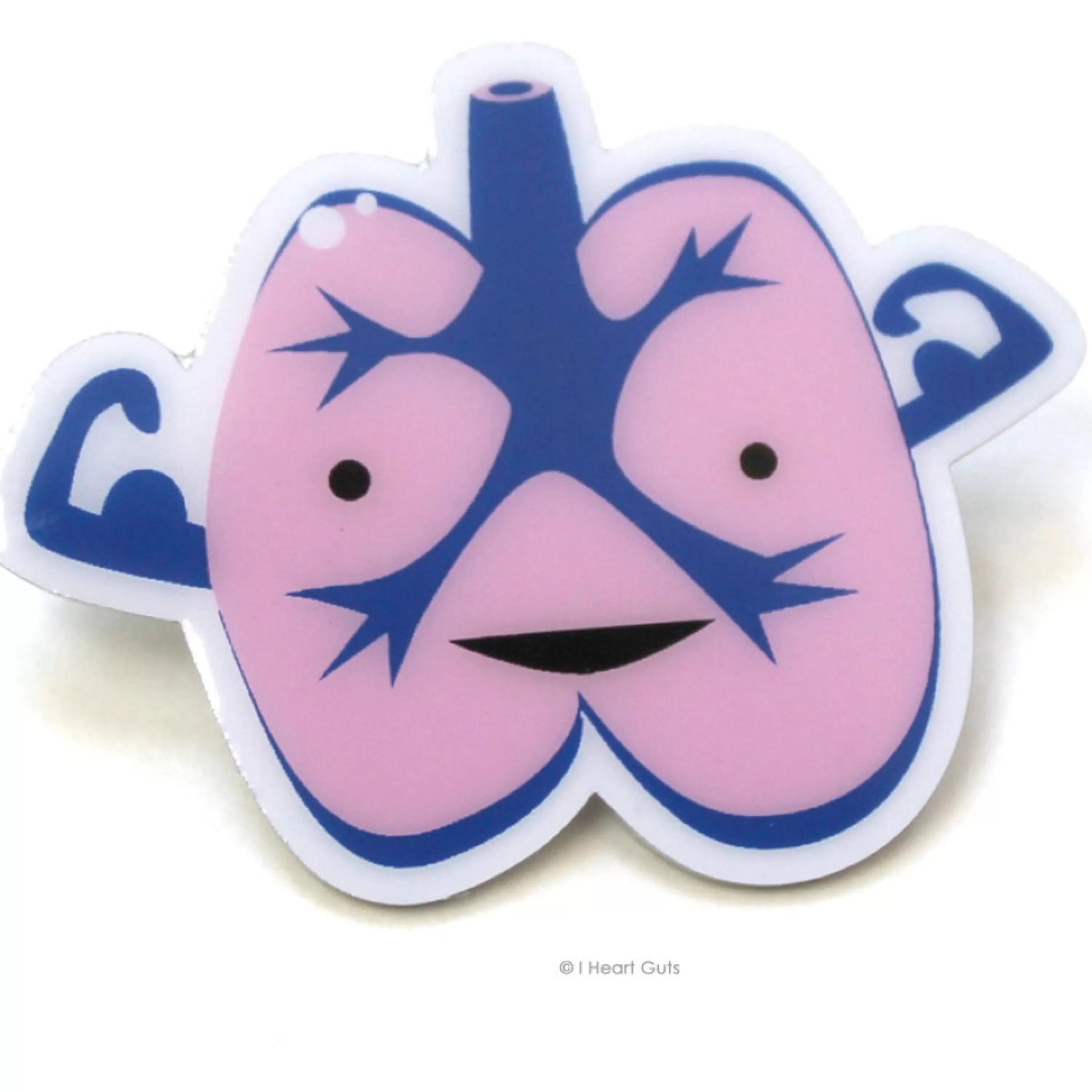 Online I Heart Guts Lung Lapel Pin