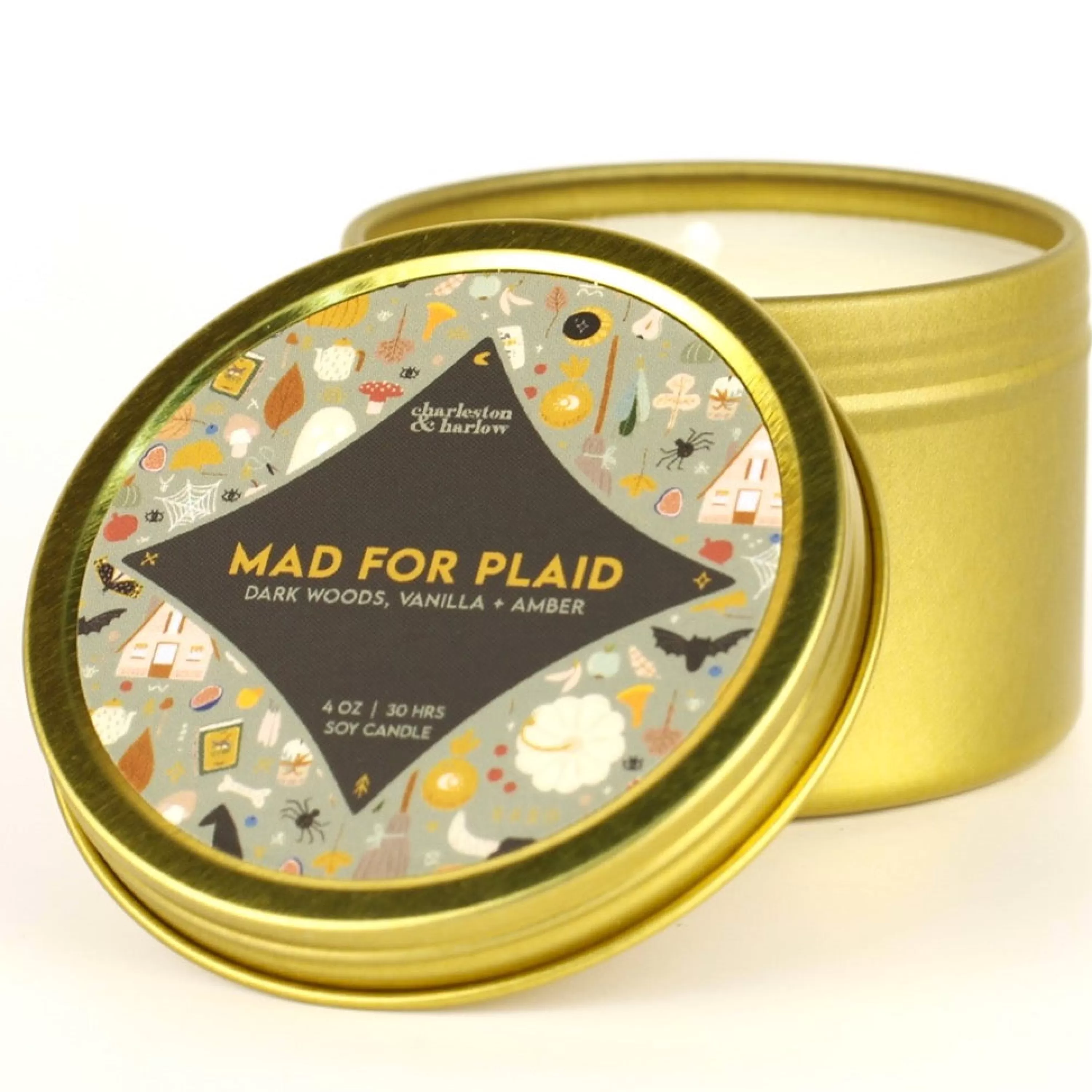 Online Charleston & Harlow Candle Co. Mad For Plaid Soy Wax Candle Travel Tin