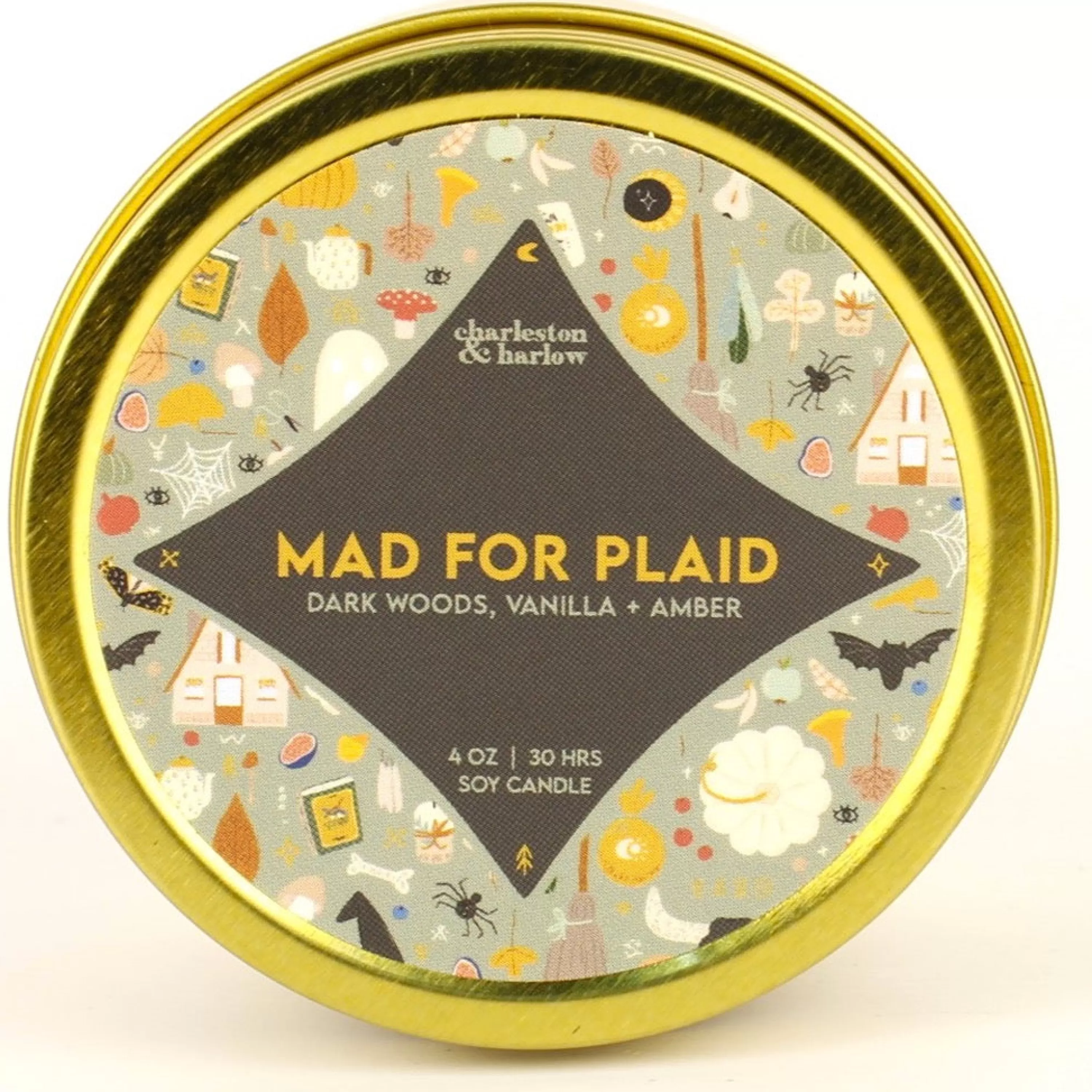 Online Charleston & Harlow Candle Co. Mad For Plaid Soy Wax Candle Travel Tin