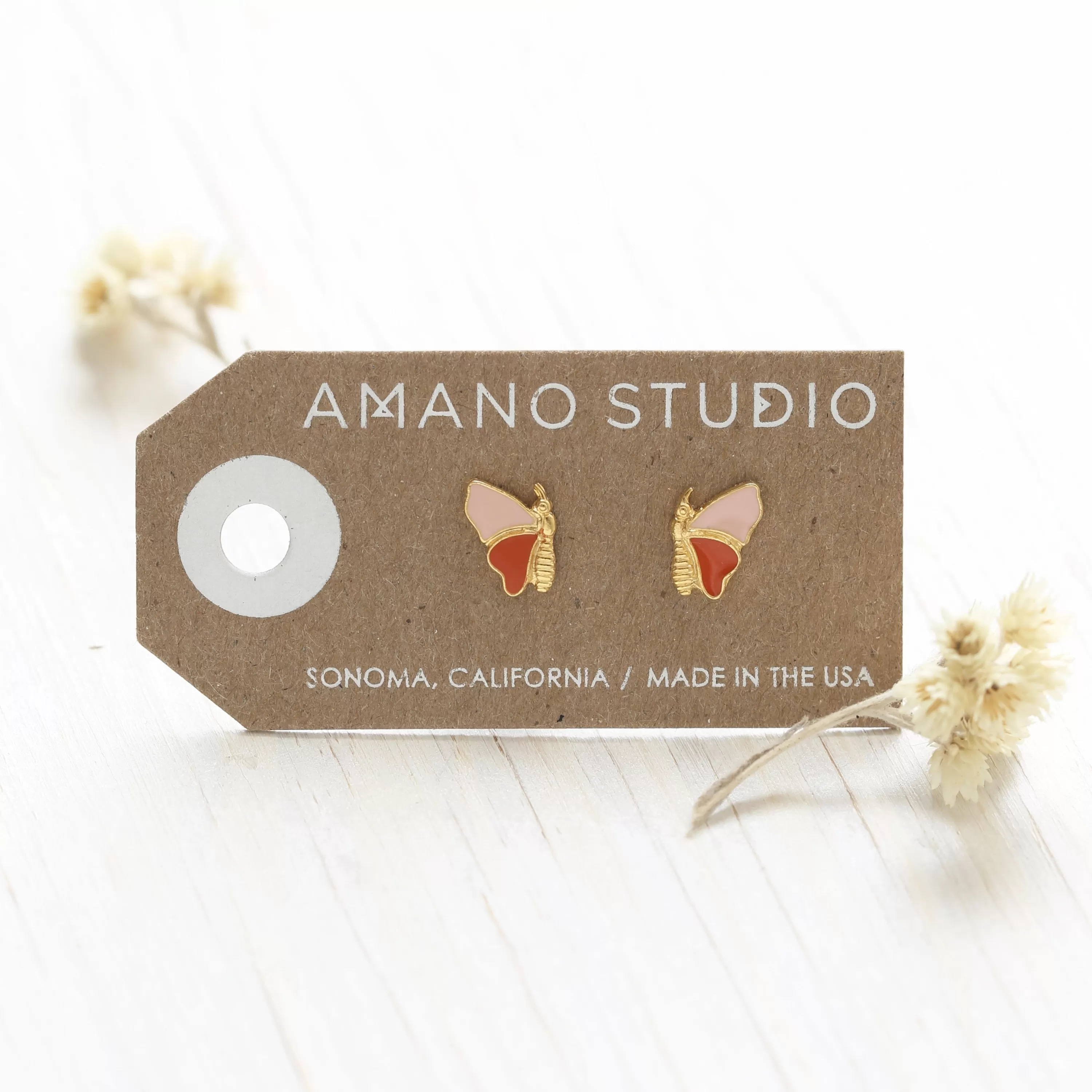 Cheap Amano Studio Mariposa Studs Pink & Orange