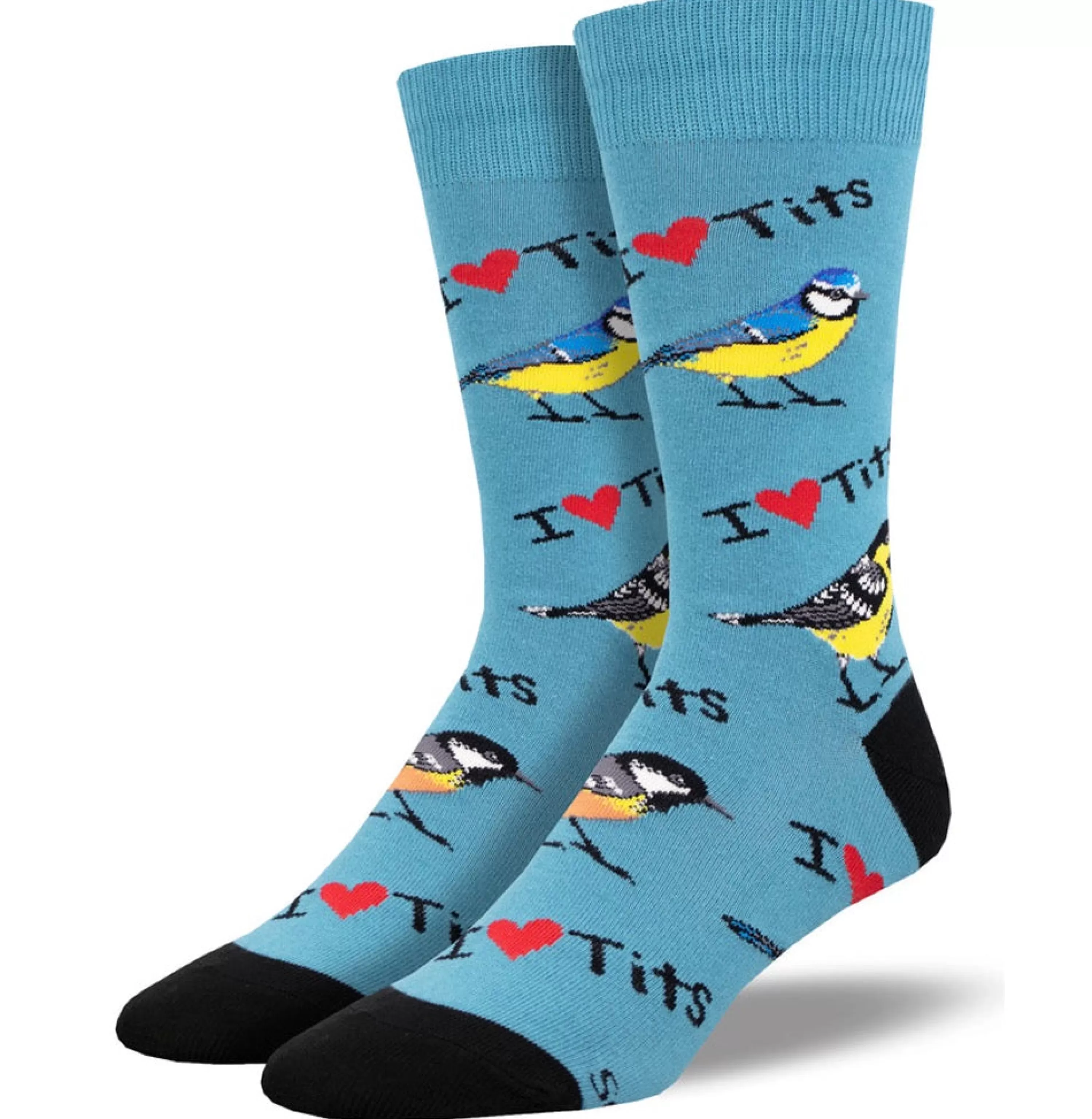 New SockSmith Men's I Heart Tits Socks Blue