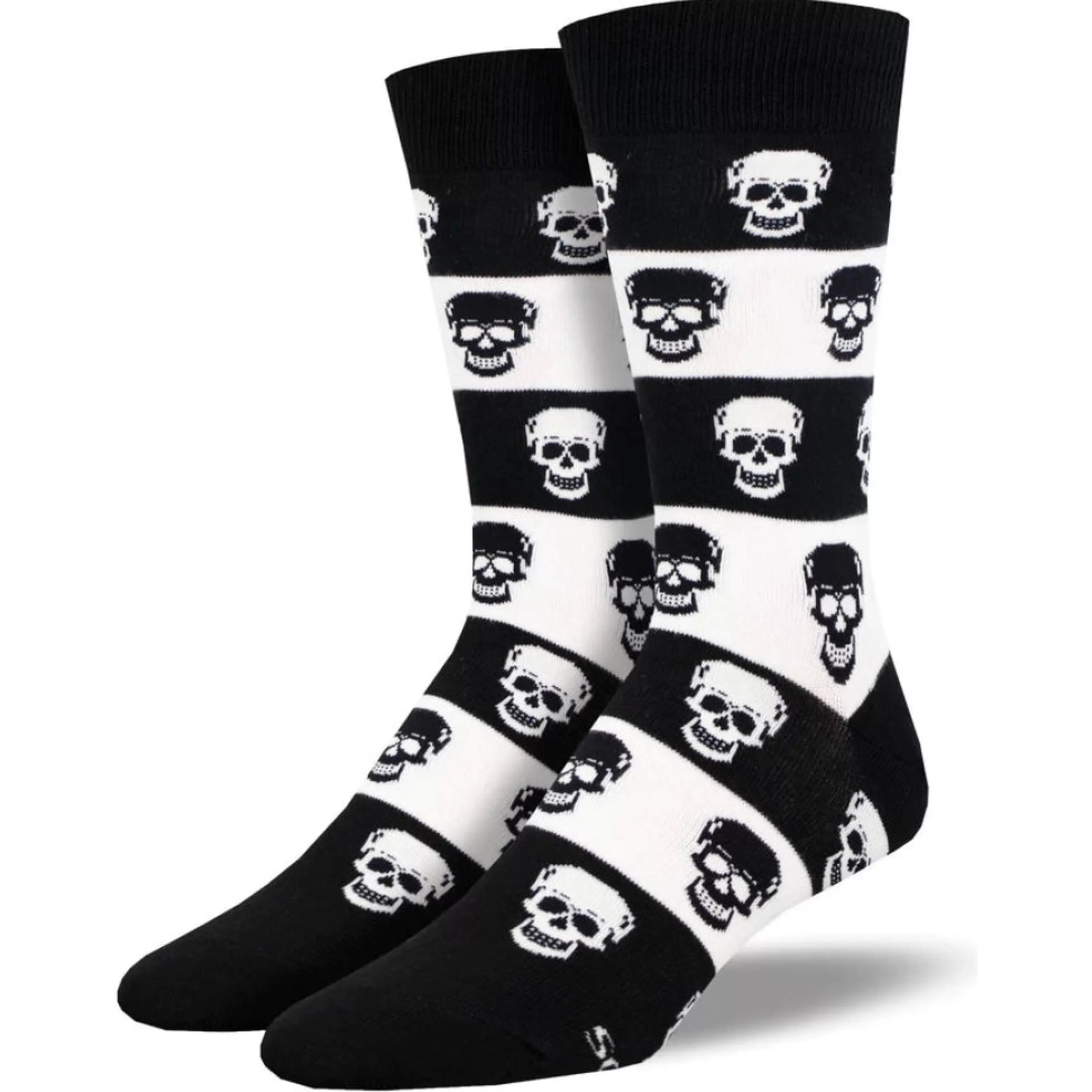 Clearance SockSmith Men's Skull Socks Black And White