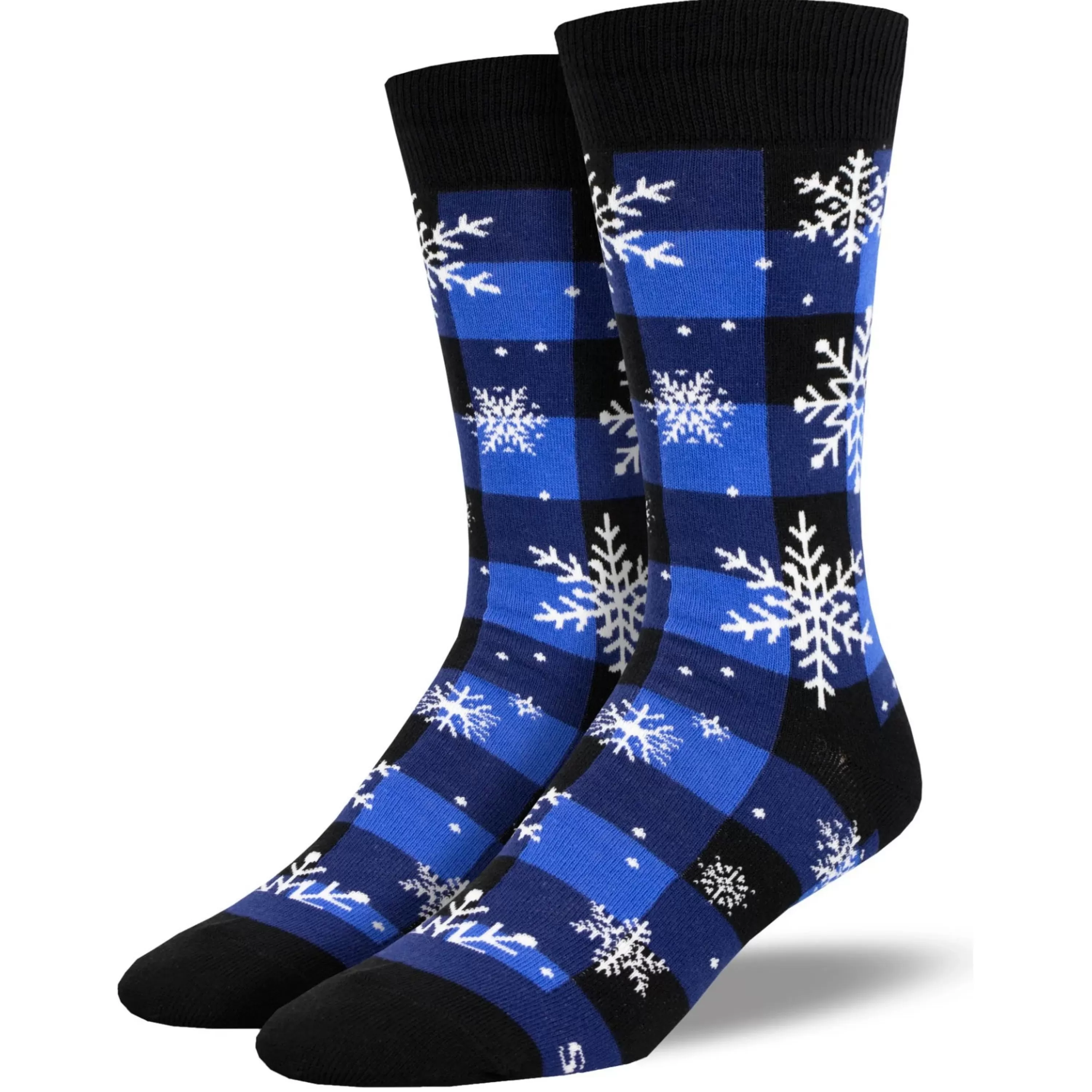 SockSmith Men's Snowflake Plaidern Socks Blue