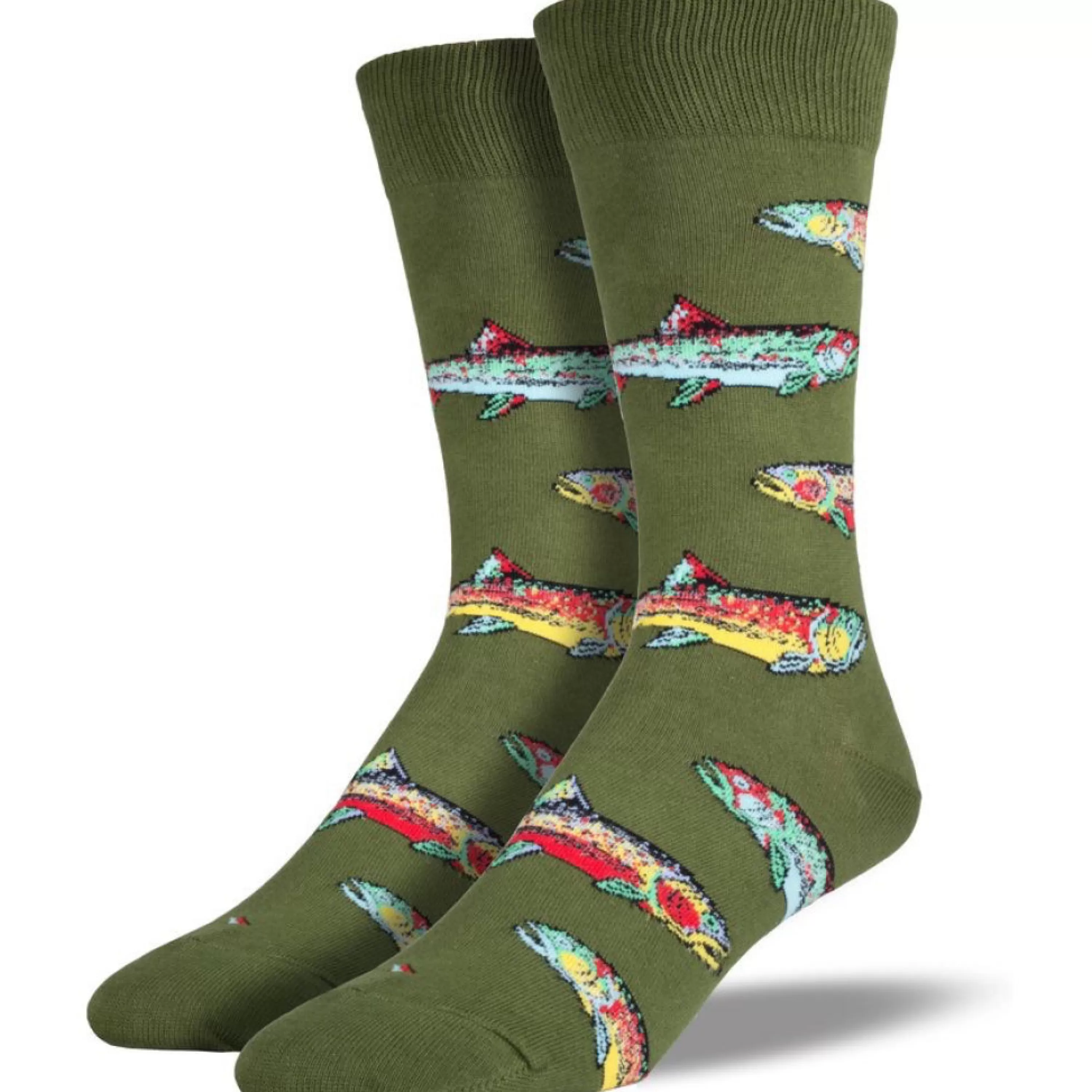 Cheap SockSmith Men's Trout Socks Parrot Green