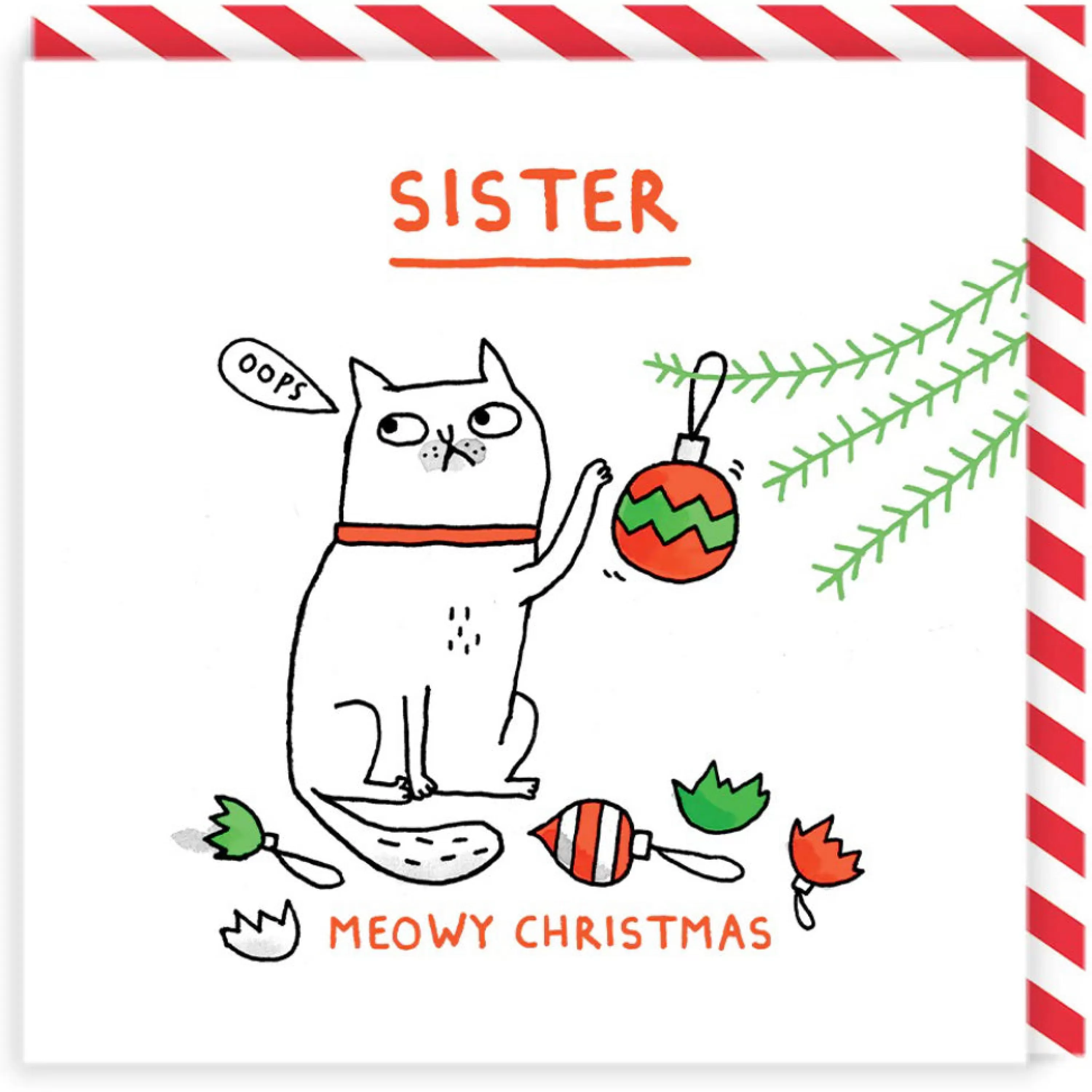 Ohh Deer Meowy Christmas Sister Card