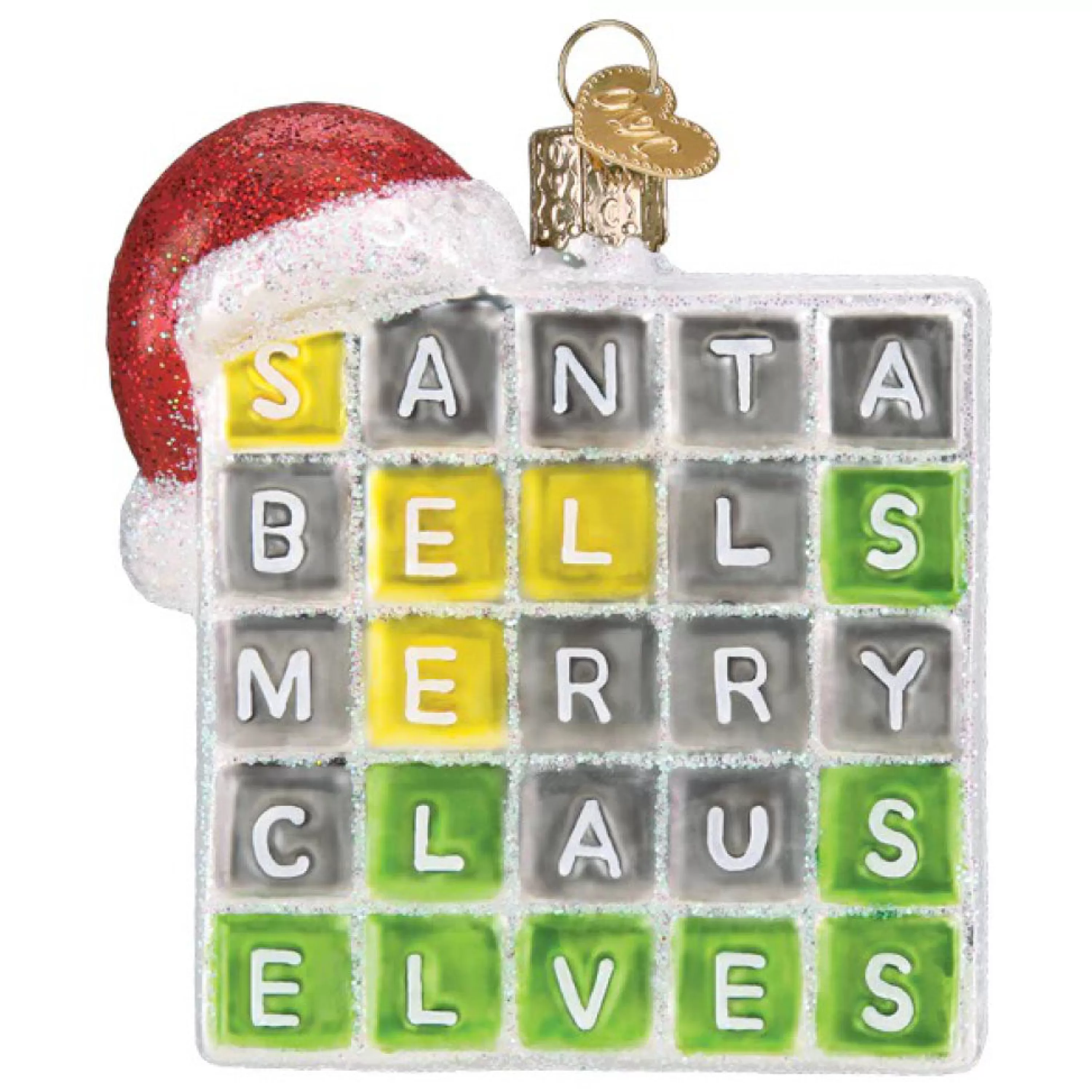 Old World Christmas Merry Wordle Puzzle Ornament