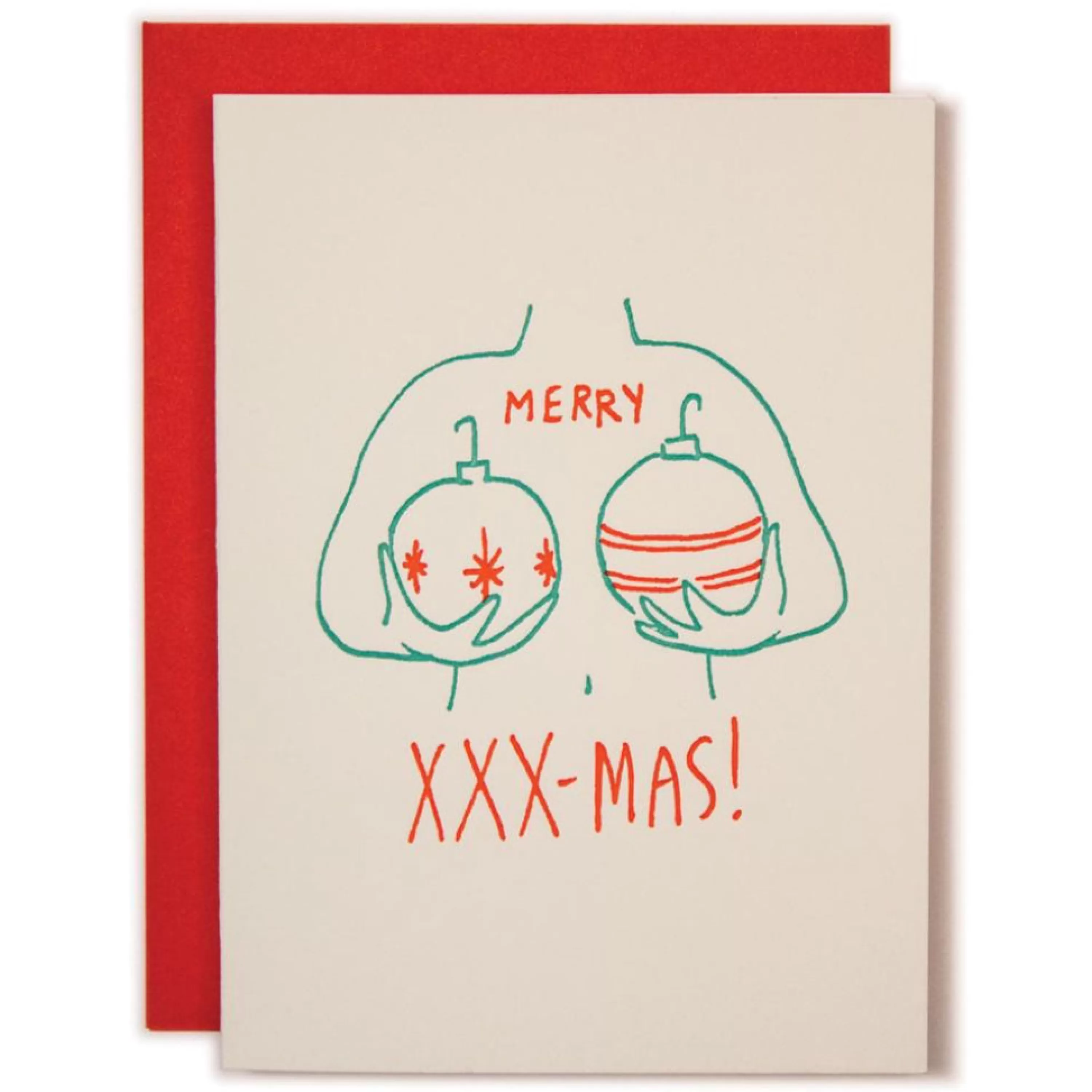 Ladyfingers Letterpress Merry Xxx-Mas Holiday Card