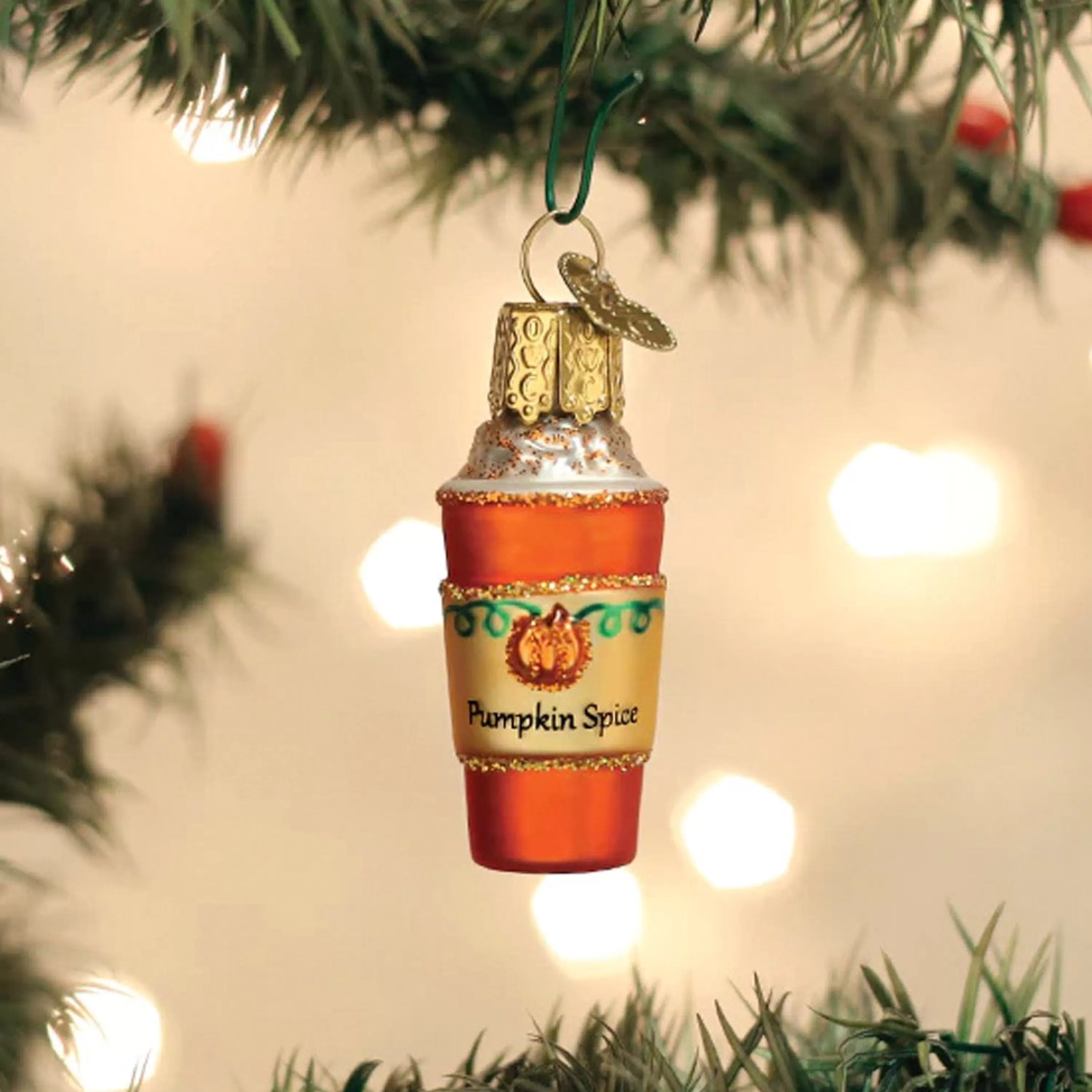 Old World Christmas Mini Pumpkin Spice Latte Ornament