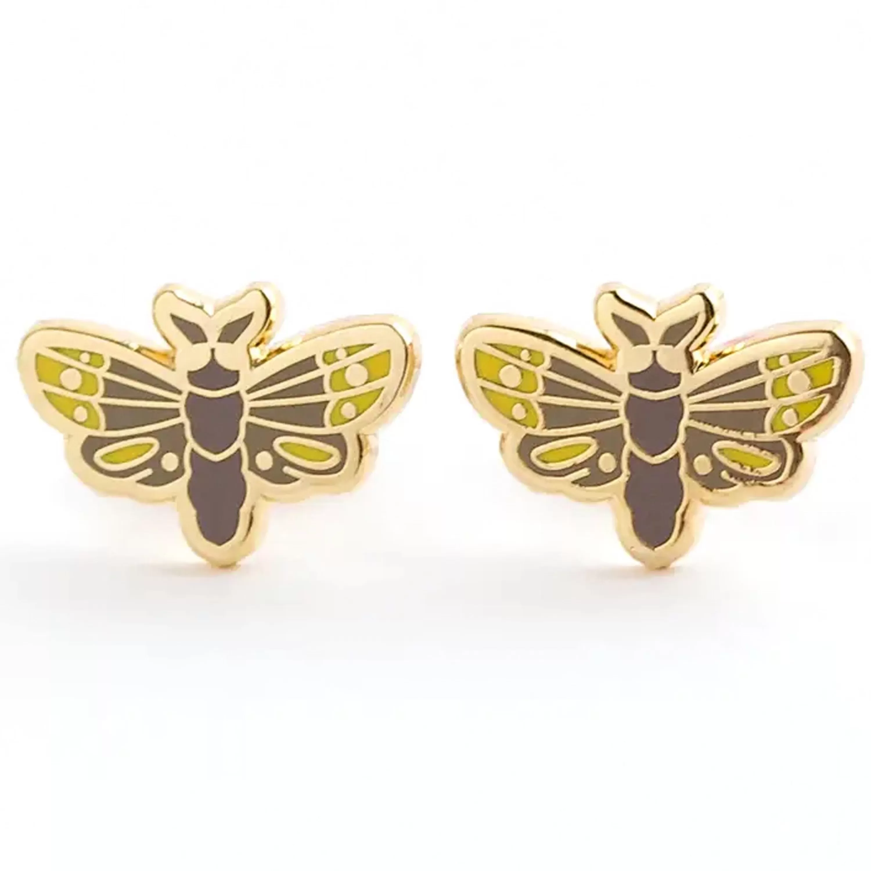 Flash Sale LuxCups Creative Moth Enamel Earrings